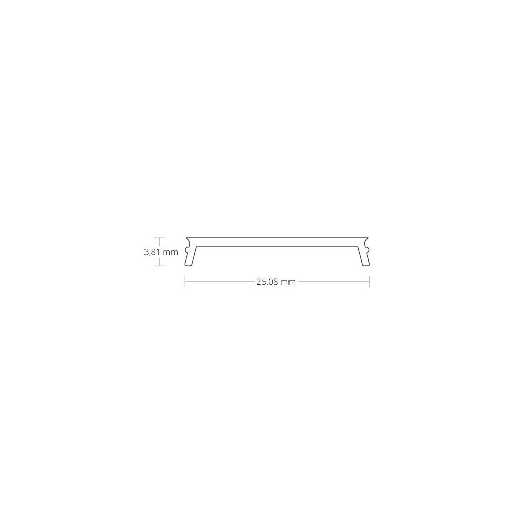 Emilum Cover C10 opal/satiniert 200 cm für Profil PN5, flach - 2