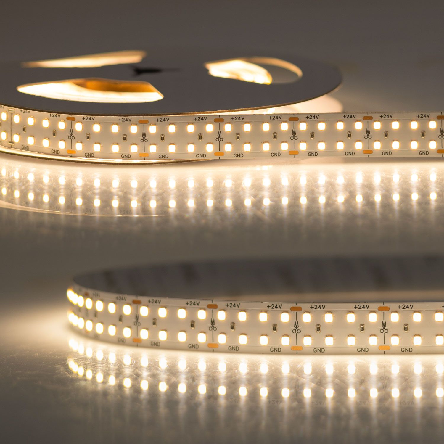 ISOLED LED CRI930 Flexband, 24V DC, 30W, 150lm/W, zweireihig, IP20, 3000K, 5m Rolle, 240 LED/m ISOLED LED CRI930 Flexband, 24V DC, 30W, 150lm/W, zweireihig, IP20, 3000K, 5m Rolle, 240 LED/m - 1