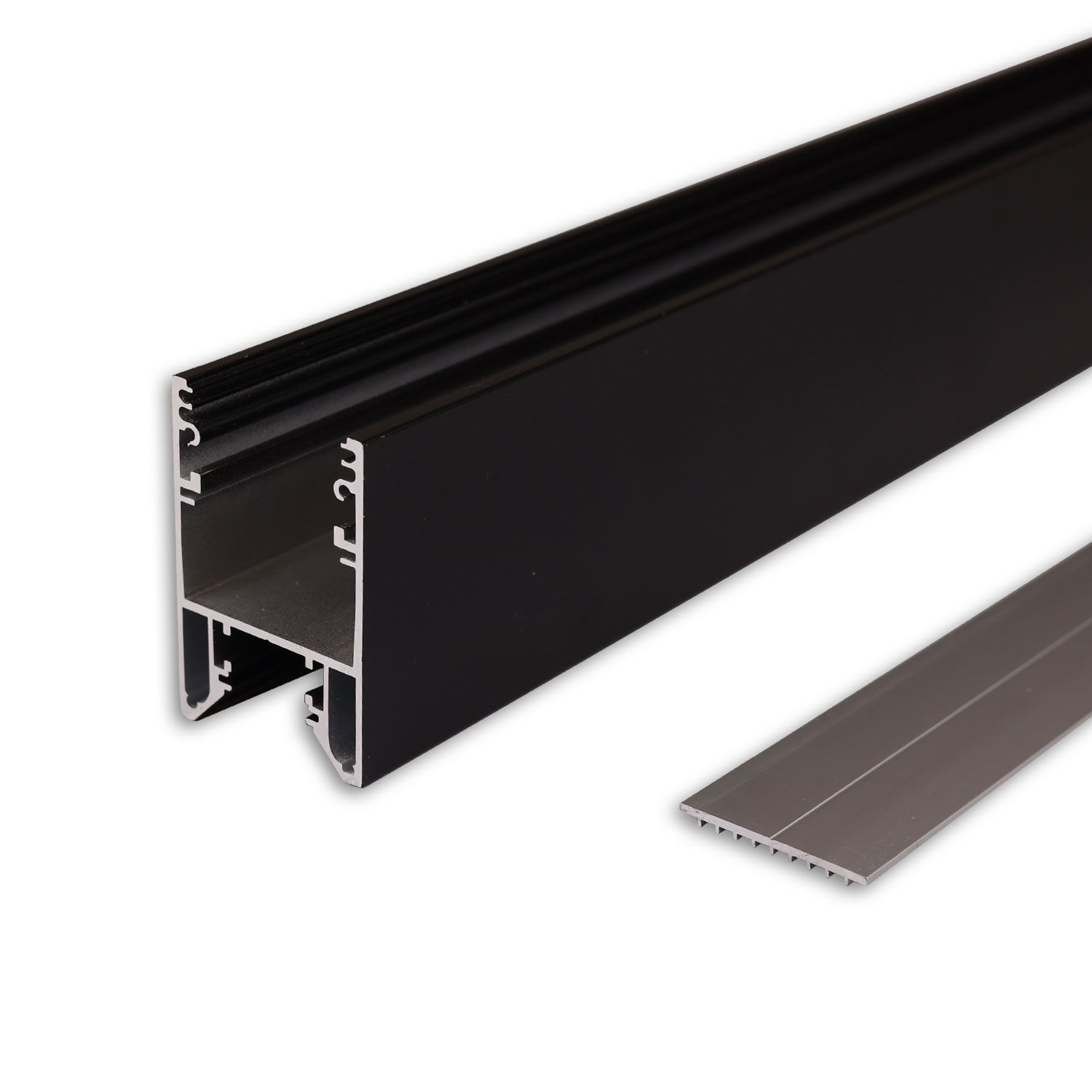 ISOLED LED Leuchtenprofil HALON Aluminium schwarz RAL 9005, 300cm, Kühlstreifen schiebbar - 2