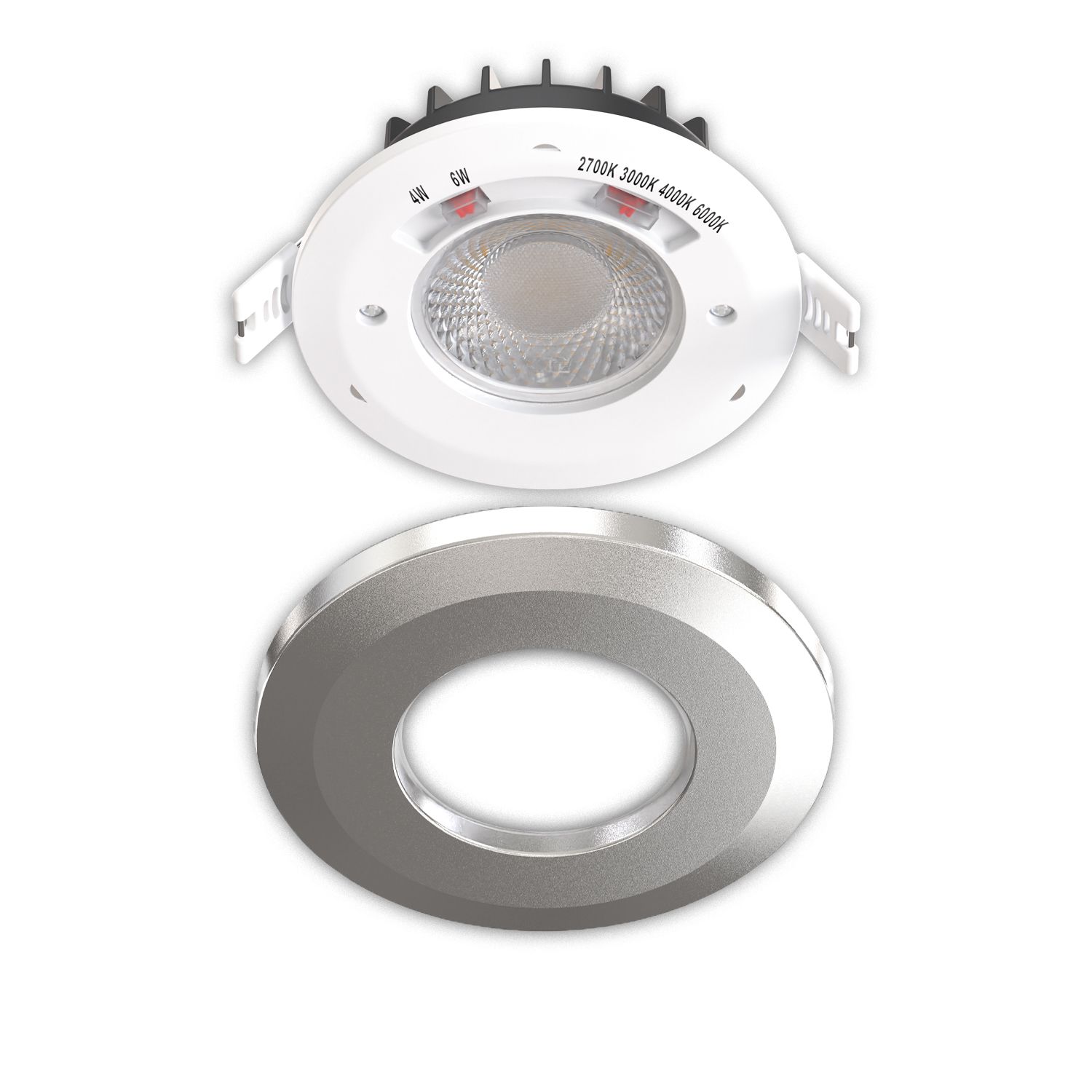 ISOLED LED Einbaustrahler Vario-68, 6W, 60°, 2700|3000|4000|6000K, IP65, CRI90, chrom - 2