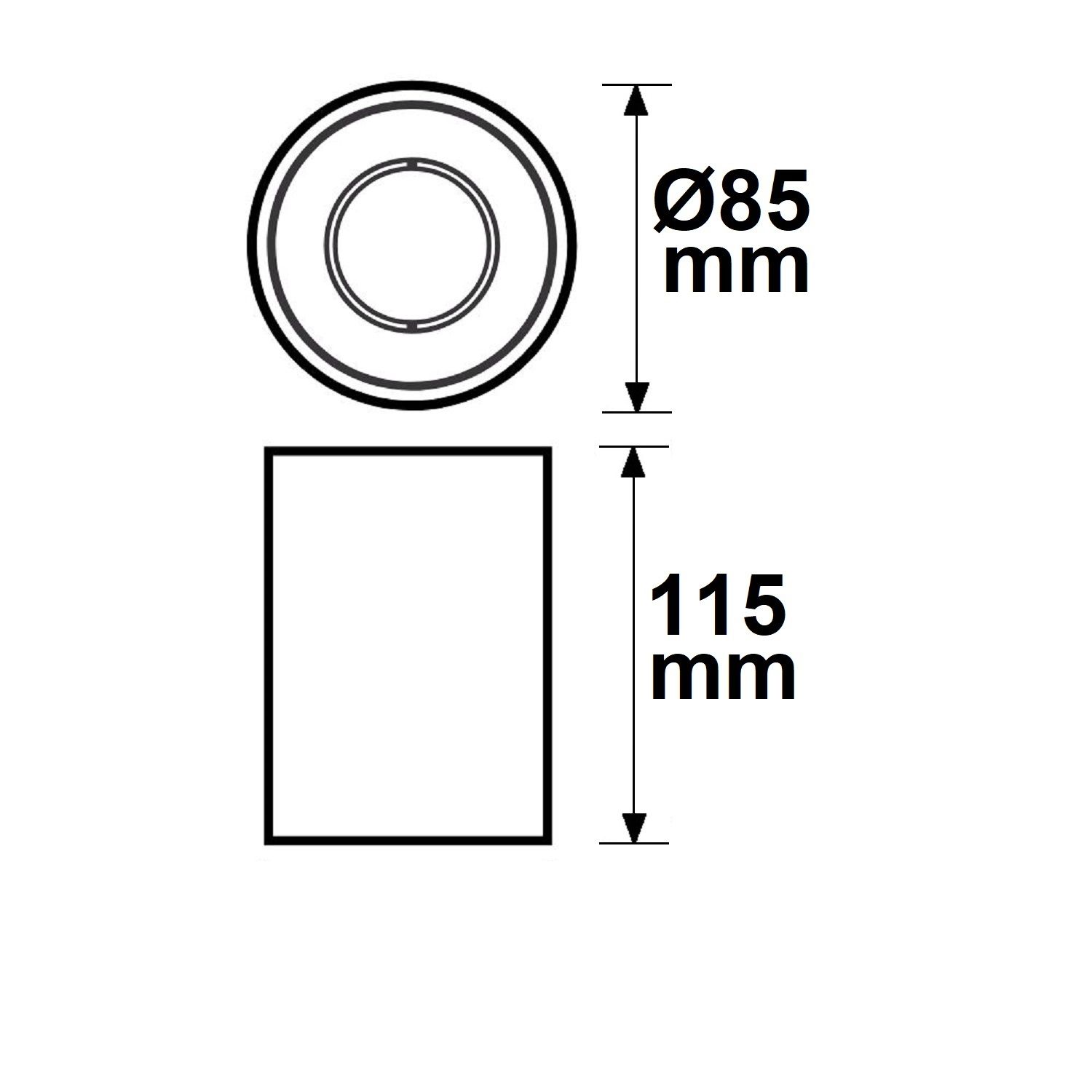 ISOLED Deckenaufbauleuchte rund für GU10, IP65, schwarz matt - 2
