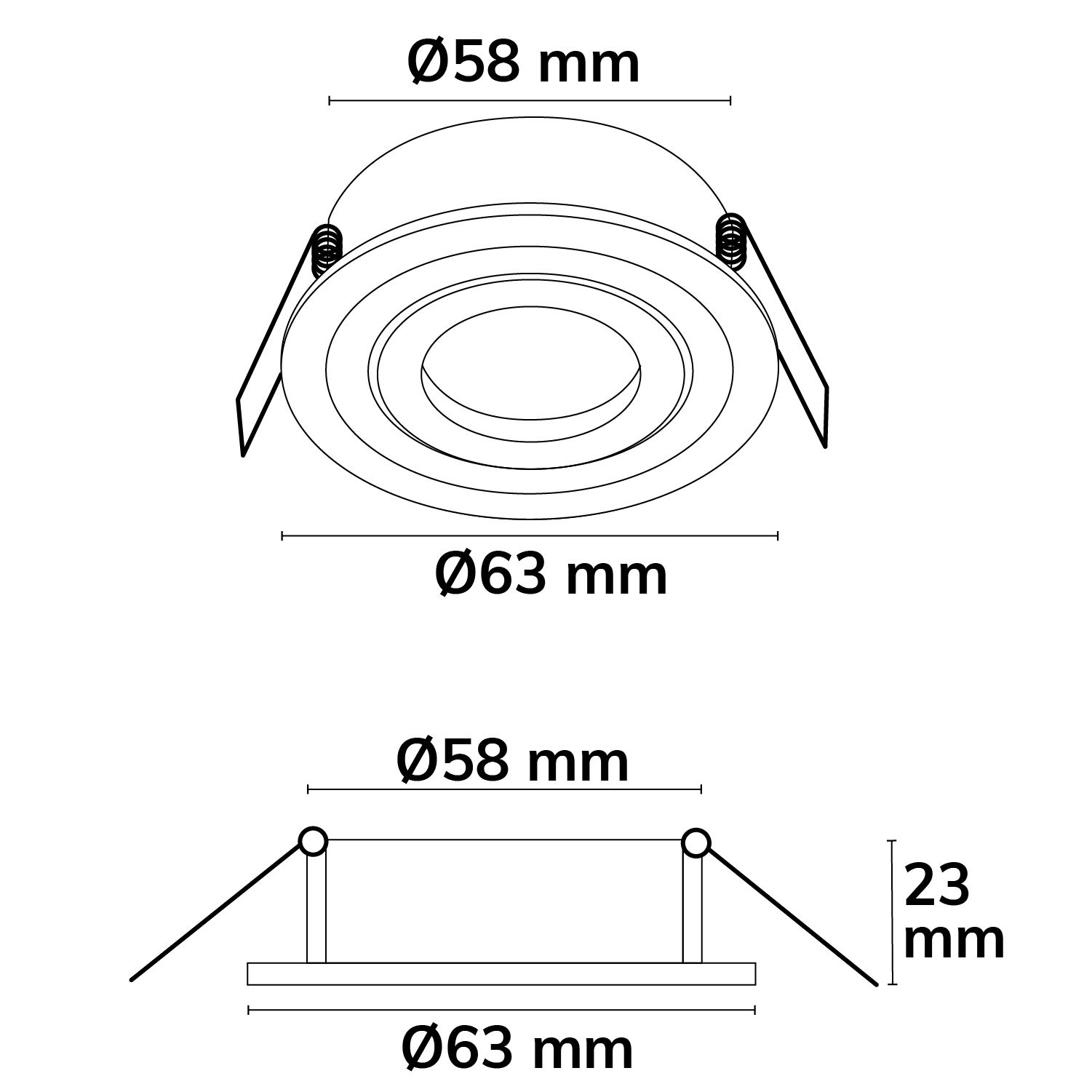 ISOLED Einbaurahmen für MR11/GU10 Mini Spots, schwenkbar, rund, weiß - 3