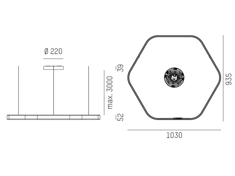 Molto Luce LON HEXAGON 1000 PDI (weiß) - 2
