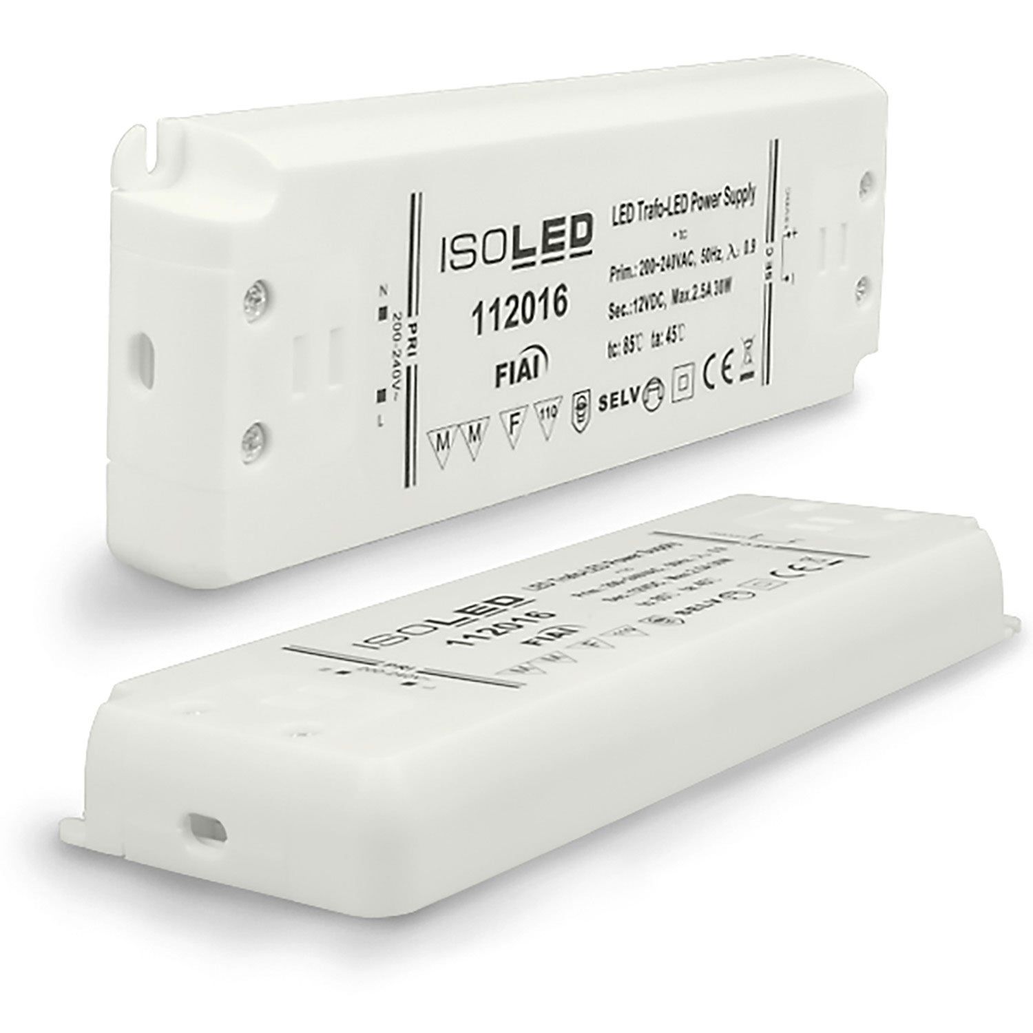 ISOLED LED Trafo 12V/DC, 0-30W, SELV, ultraflach, ultraschmal - 1