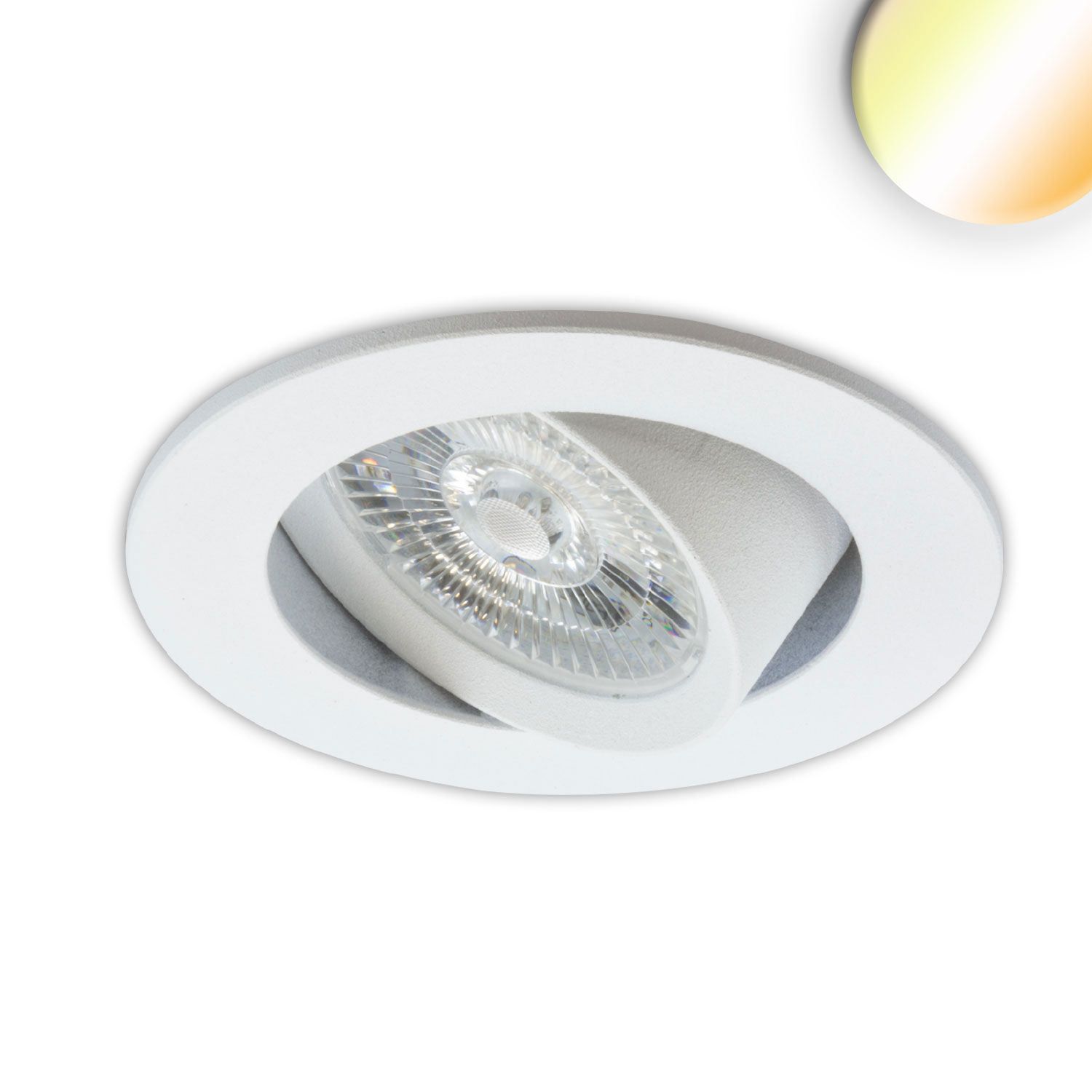 ISOLED LED Einbauleuchte Sunset Slim68 weiß, rund, 9W, 1800-2800K, Dimm-to-warm - 1