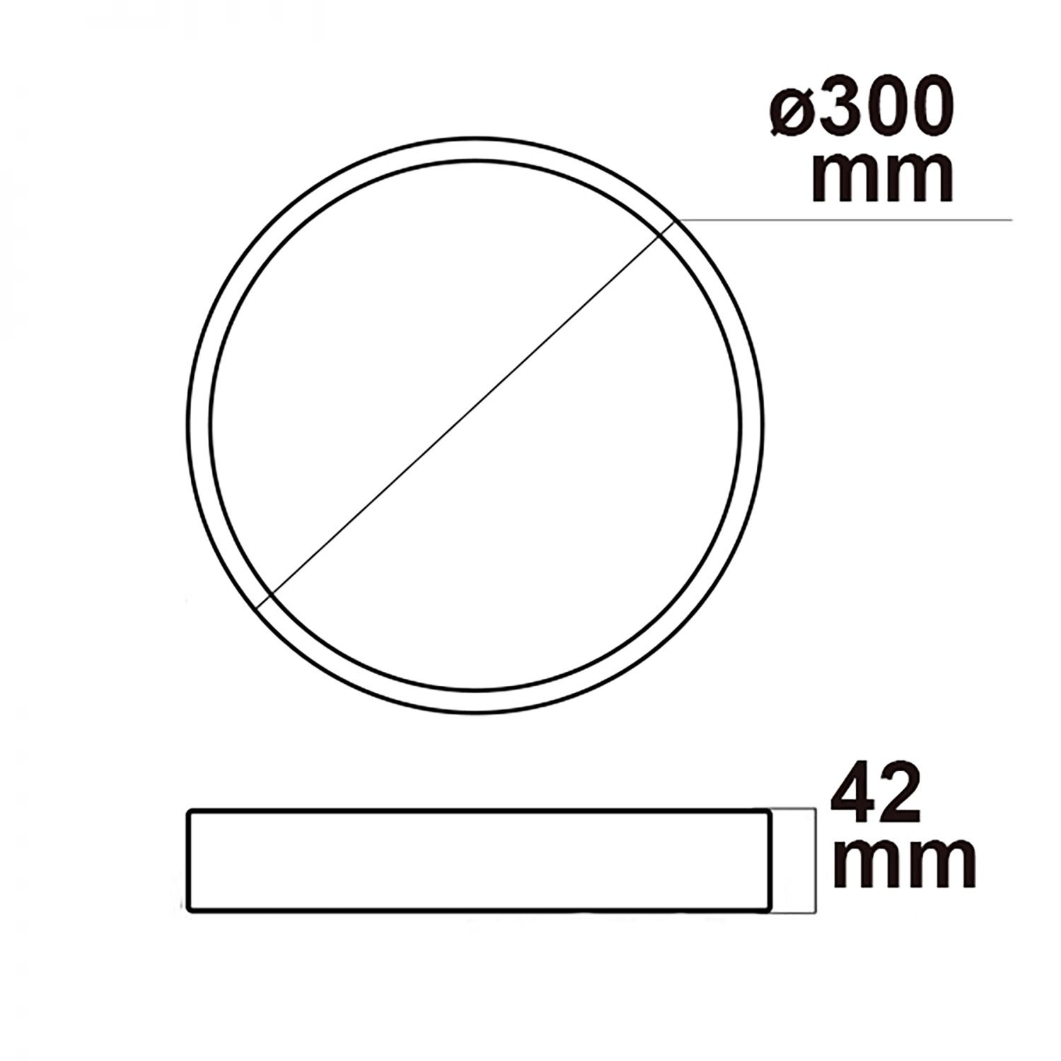 ISOLED LED Deckenleuchte PRO schwarz, 30W, rund, DN300, ColorSwitch 2700|3000|4000K, dimmbar - 4