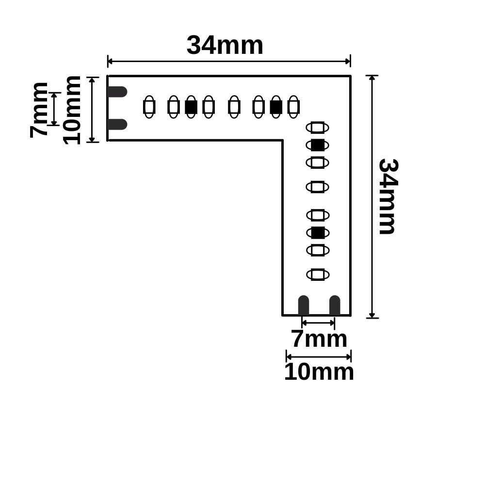 ISOLED Eckverbindung leuchtend 0,8W für CRI965 Linear10 Flexband, 24V DC, 15W, IP20 - 2