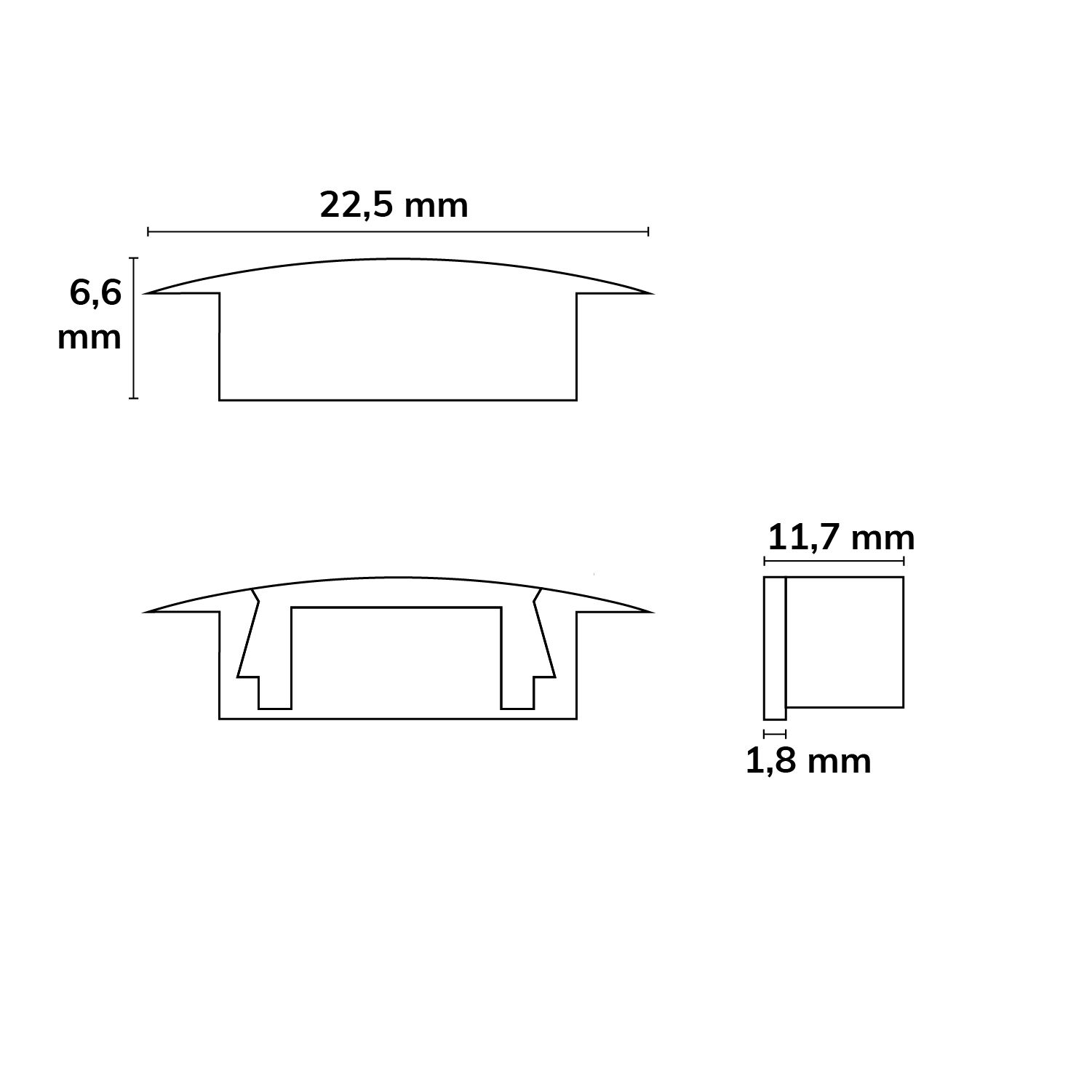 ISOLED Endkappe EC25W weiß für Profil DIVE12 FLAT, 1 STK - 3