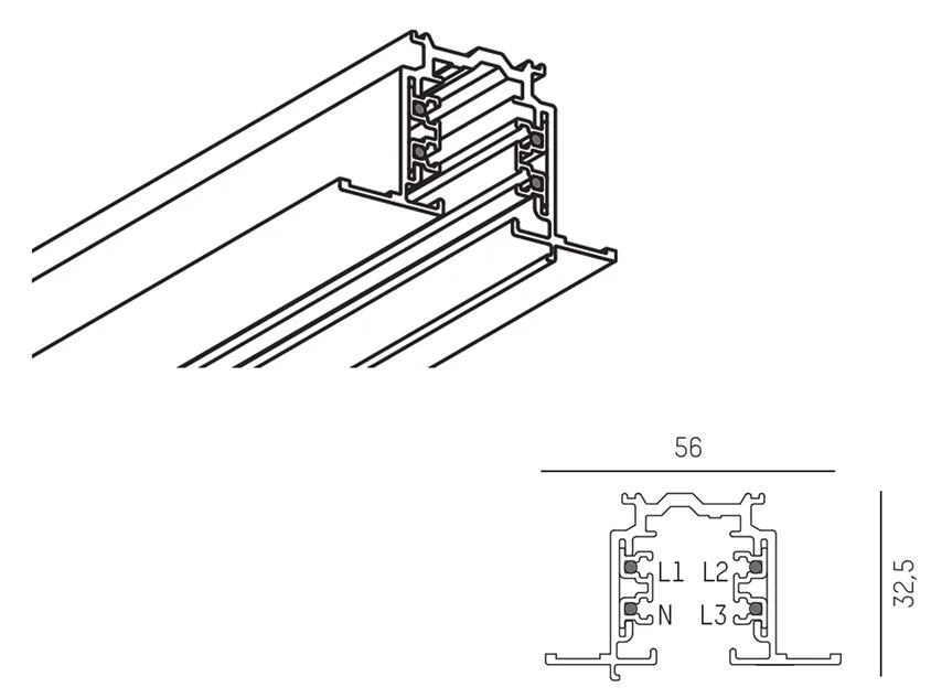 Molto Luce 3 PHASE TRACK R (weiß) - 2