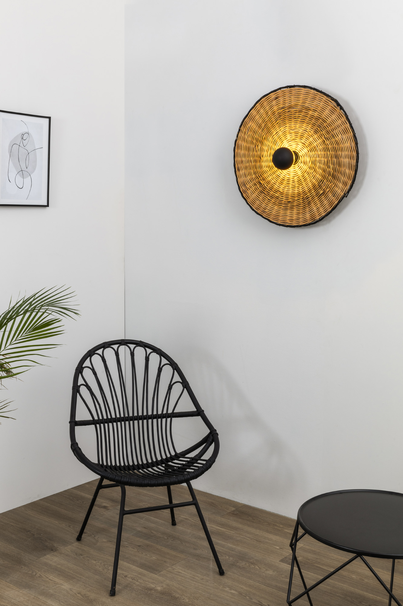 Faro COSTAS 600 H70 Wand-/Deckenleuchte schwarz/rattan - 5
