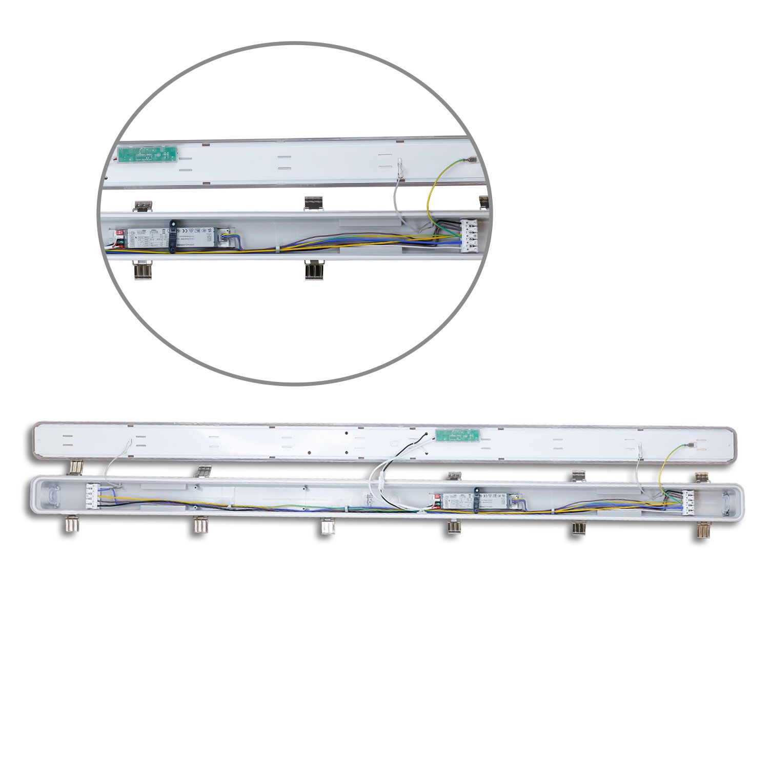 ISOLED LED Wannenleuchte SL 150cm, IP66, mit HF-Sensor, PowerSwitch 36-57W, 140lm/W, 4000K - 5