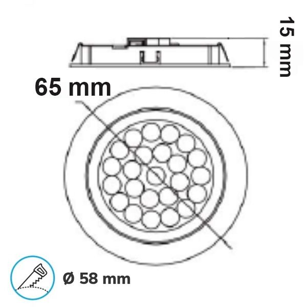 ISOLED LED Möbeleinbaustrahler MiniAMP silber, 2W, 24V DC warmweiß 3000K, dimmbar - 4