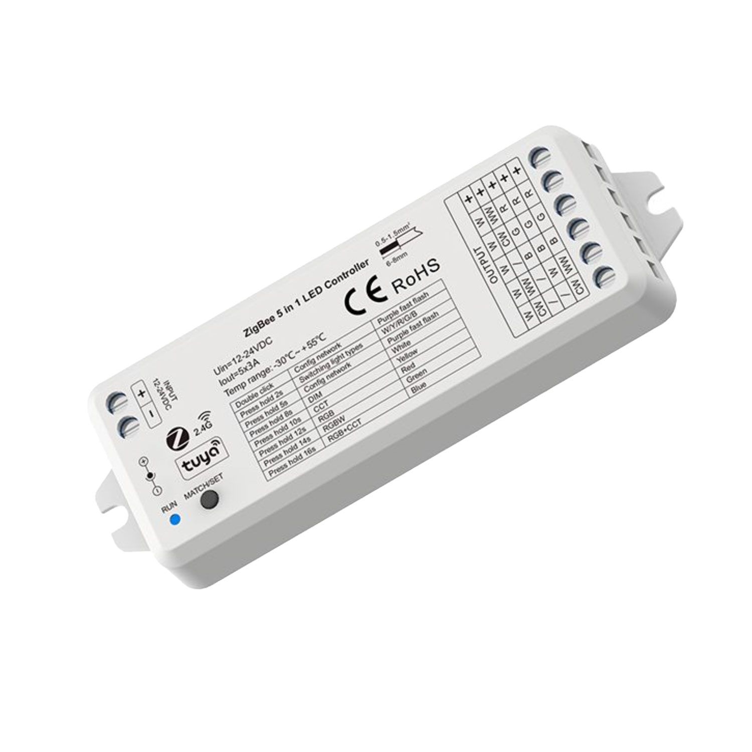 ISOLED Sys-Pro + Zigbee 3.0 Funk 1-5 Kanal PWM-Dimmer, 12-24V DC 5x3A - 1