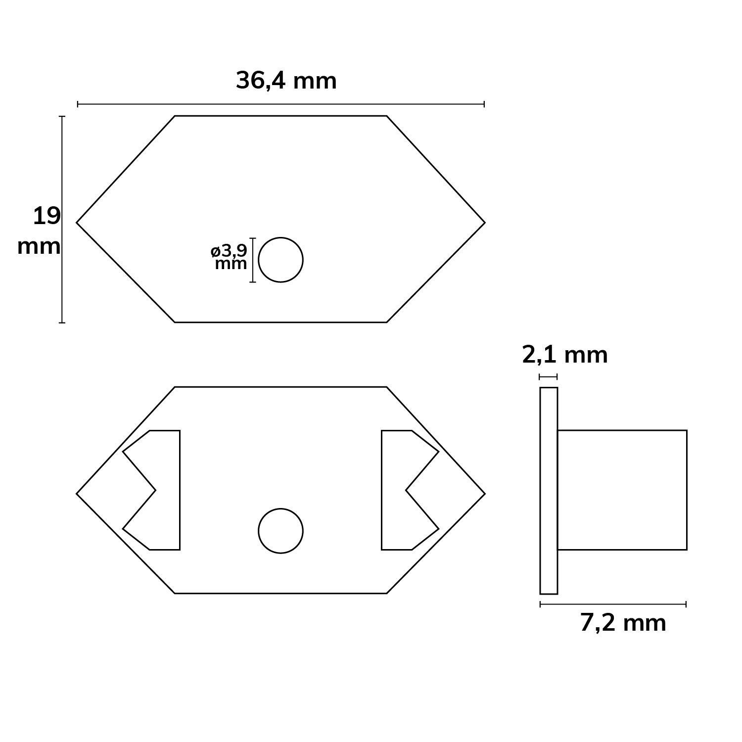 ISOLED Endkappe E215 für LED Trockenbauprofil Inneneck, mit Kabeldurchführung, 1STK - 3