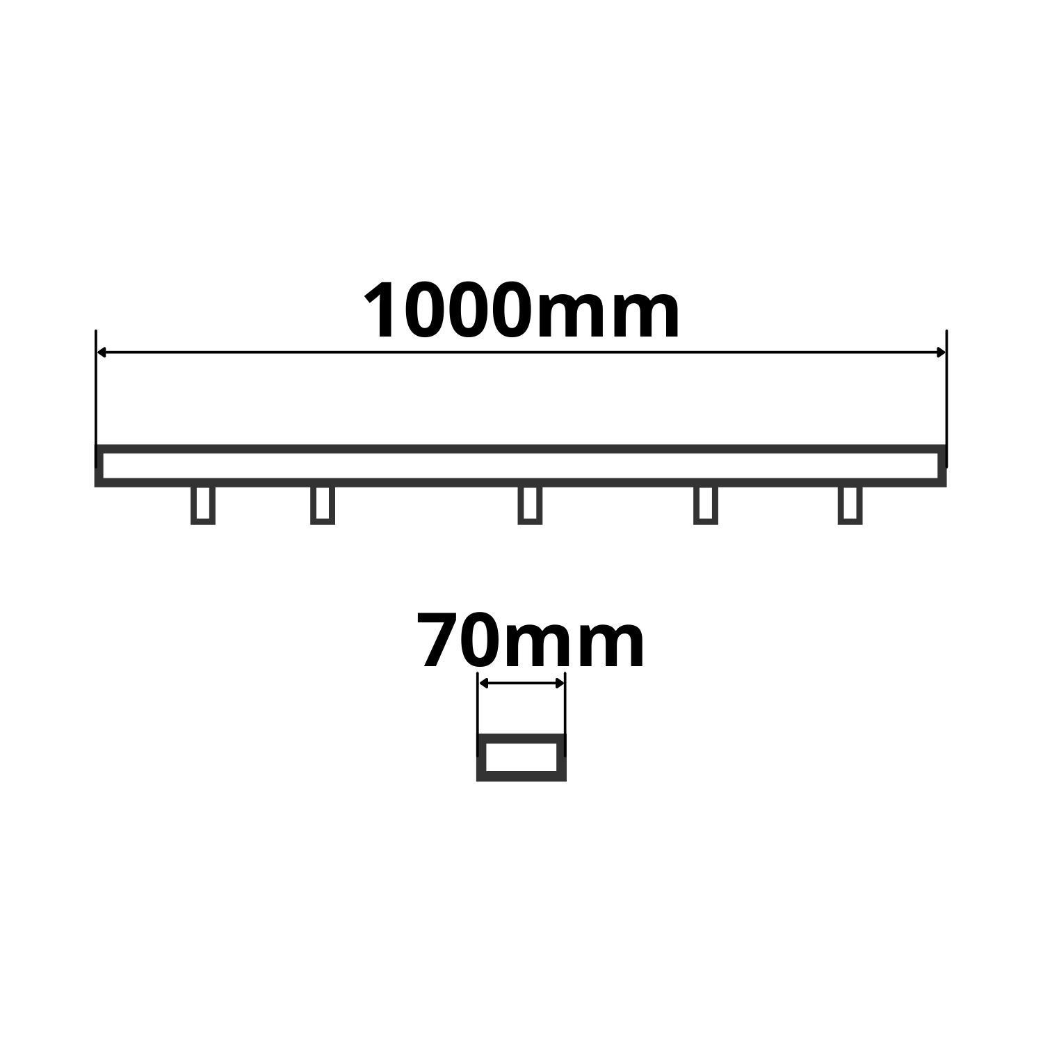 ISOLED Deckenbaldachin länglich, schwarz, für 4-Fachabhängung - 2