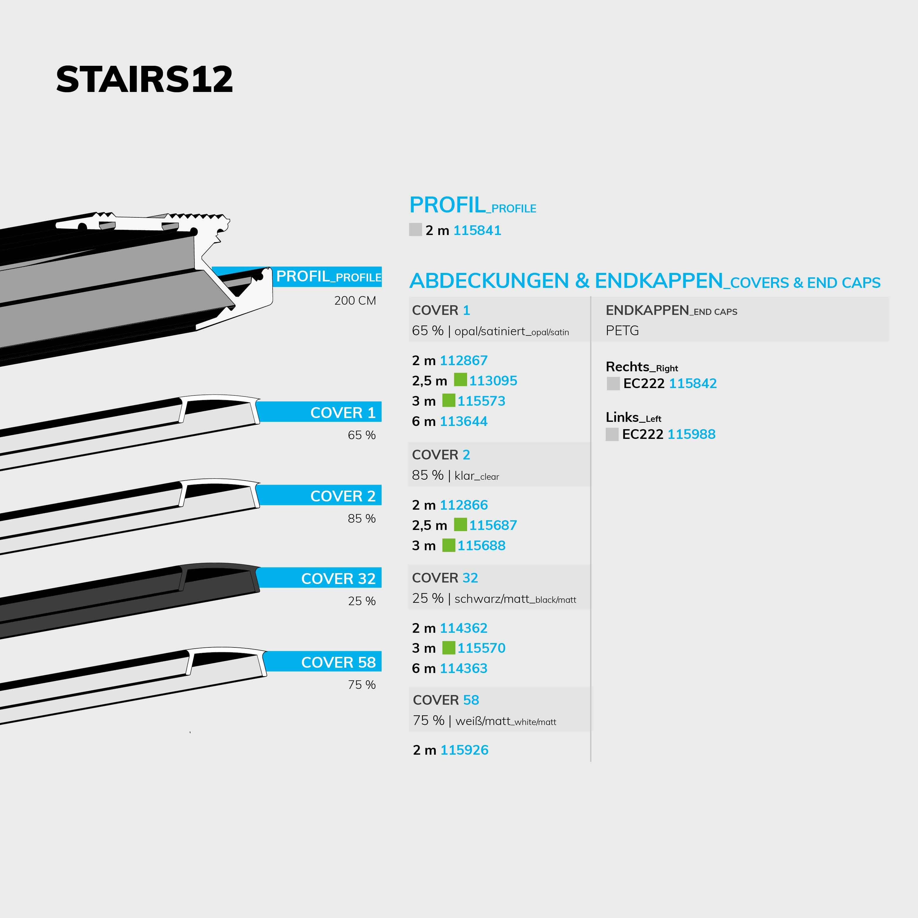 ISOLED LED Treppenprofil STAIRS12, eloxiert 200cm - 5