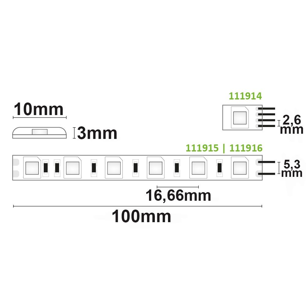 ISOLED LED SIL830 Flexband, 24V DC, 14,4W, IP66, 3000K, 5m Rolle, 60 LED/m - 4