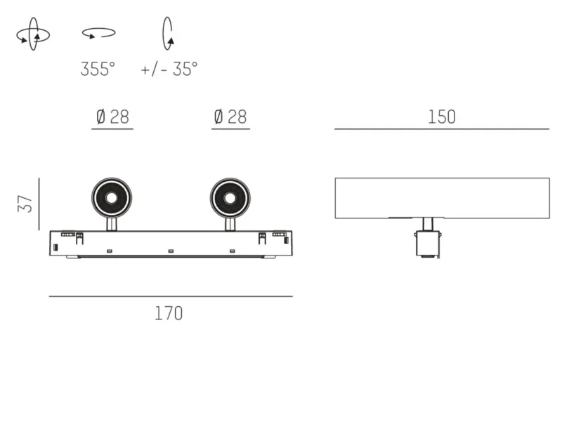 Molto Luce VALO SYSTEM DOUBLE SPOT (schwarz) - 2