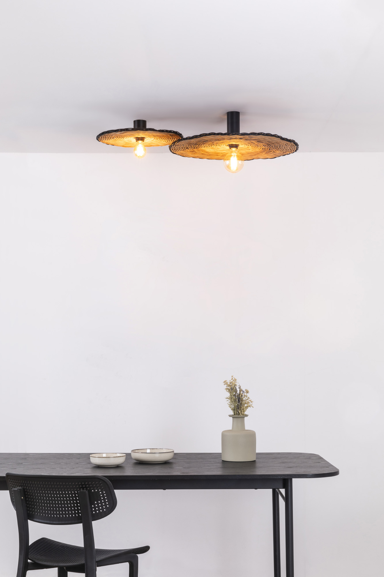 Faro COSTAS 600 H140 Wand-/Deckenleuchte schwarz/rattan - Produktbild 5