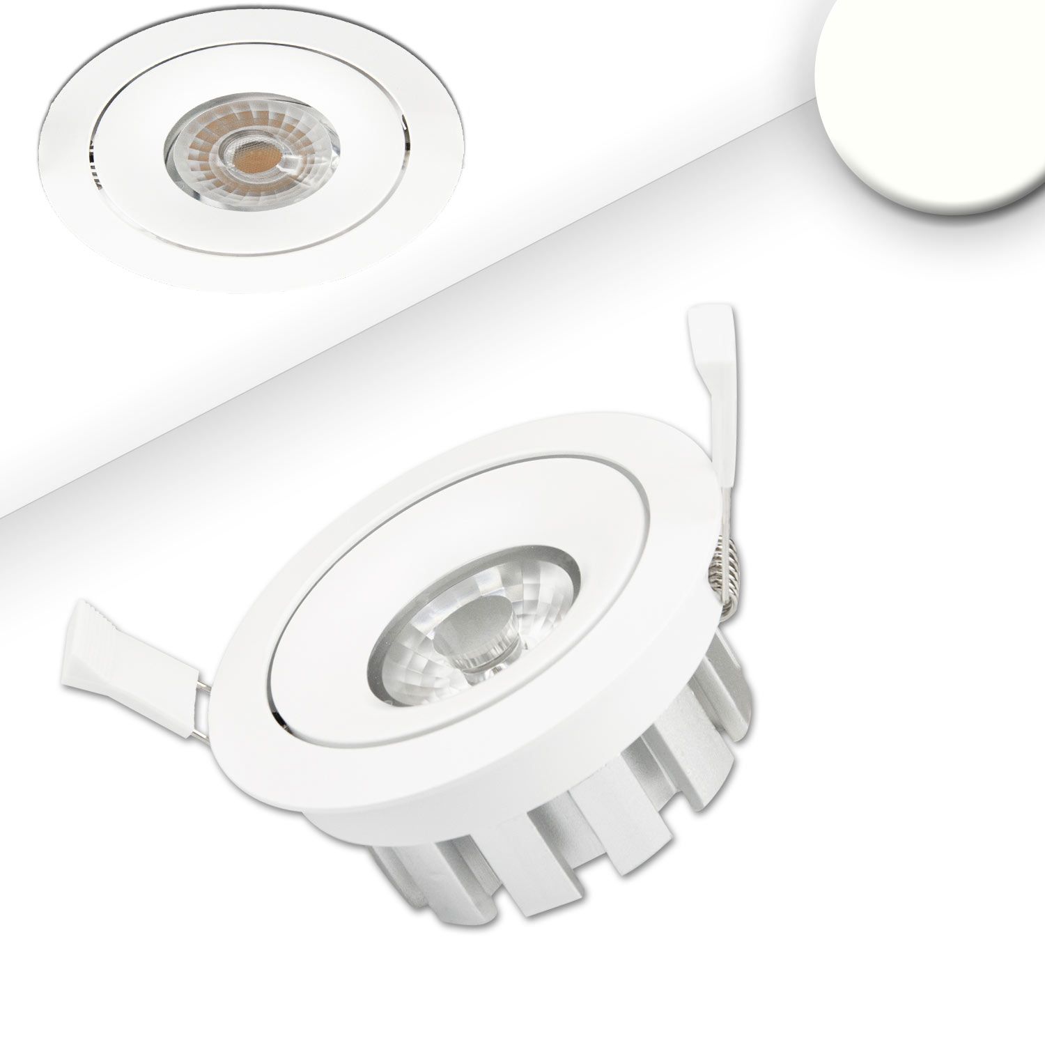 ISOLED LED Einbaustrahler, weiß, 15W, 45°, neutralweiß, dimmbar ISOLED LED Einbaustrahler, weiß, 15W, 45°, neutralweiß, dimmbar - 1