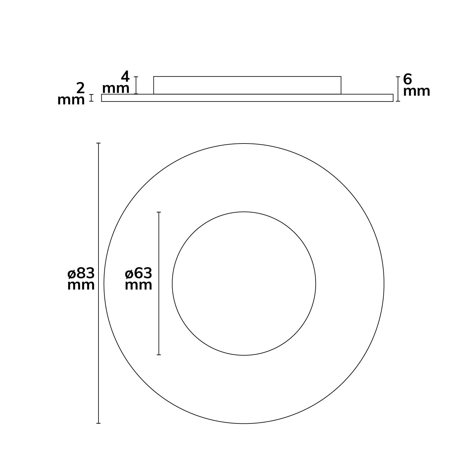ISOLED Cover Aluminium rund/Kante weiß matt für Sys-68 - 4