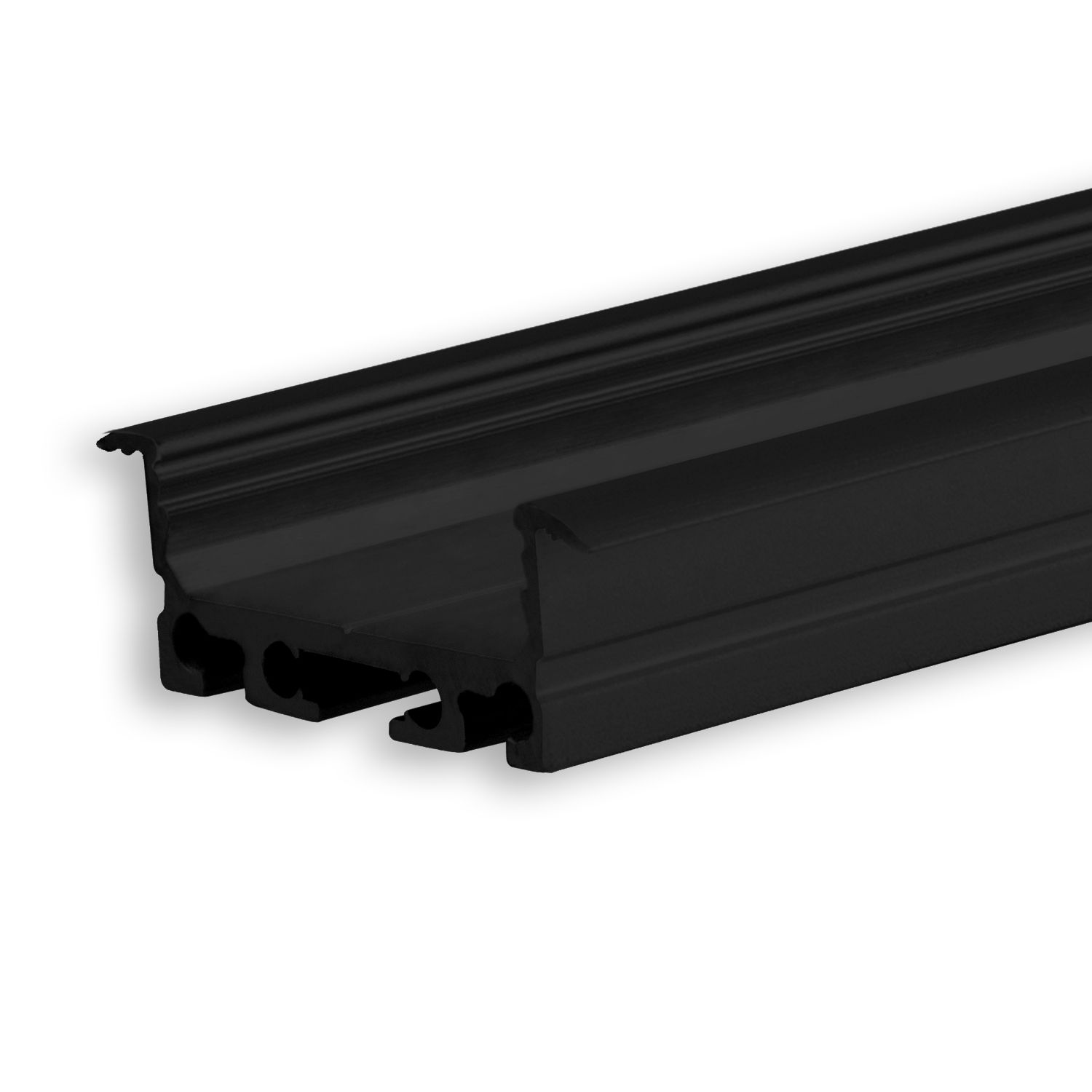 ISOLED LED Einbauprofil DIVE20 FLAT Aluminium schwarz pulverbeschichtet RAL9005, 200cm - 1
