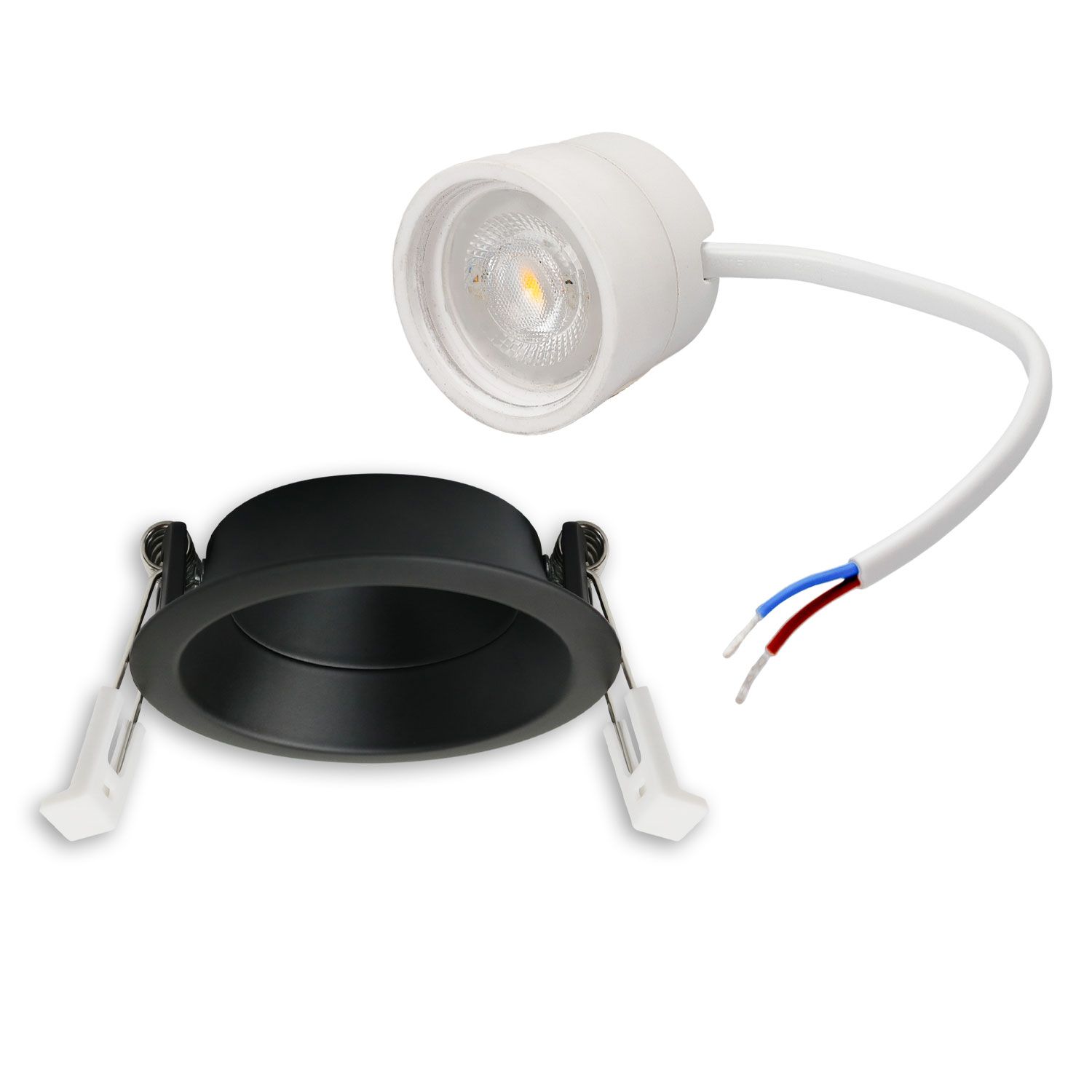 ISOLED LED Einbaustr. Back68, schwarz matt, rund, 5W, CRI90, 3000K, schwenkbar, rückvers., UGR