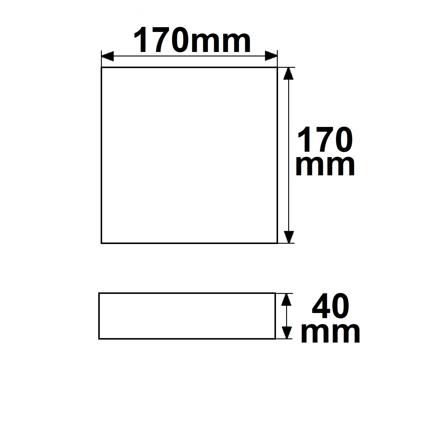 ISOLED LED Deckenleuchte PRO schwarz, 15W, eckig, 170x170mm, ColorSwitch 2700|3000|4000K, dimmbar - 5