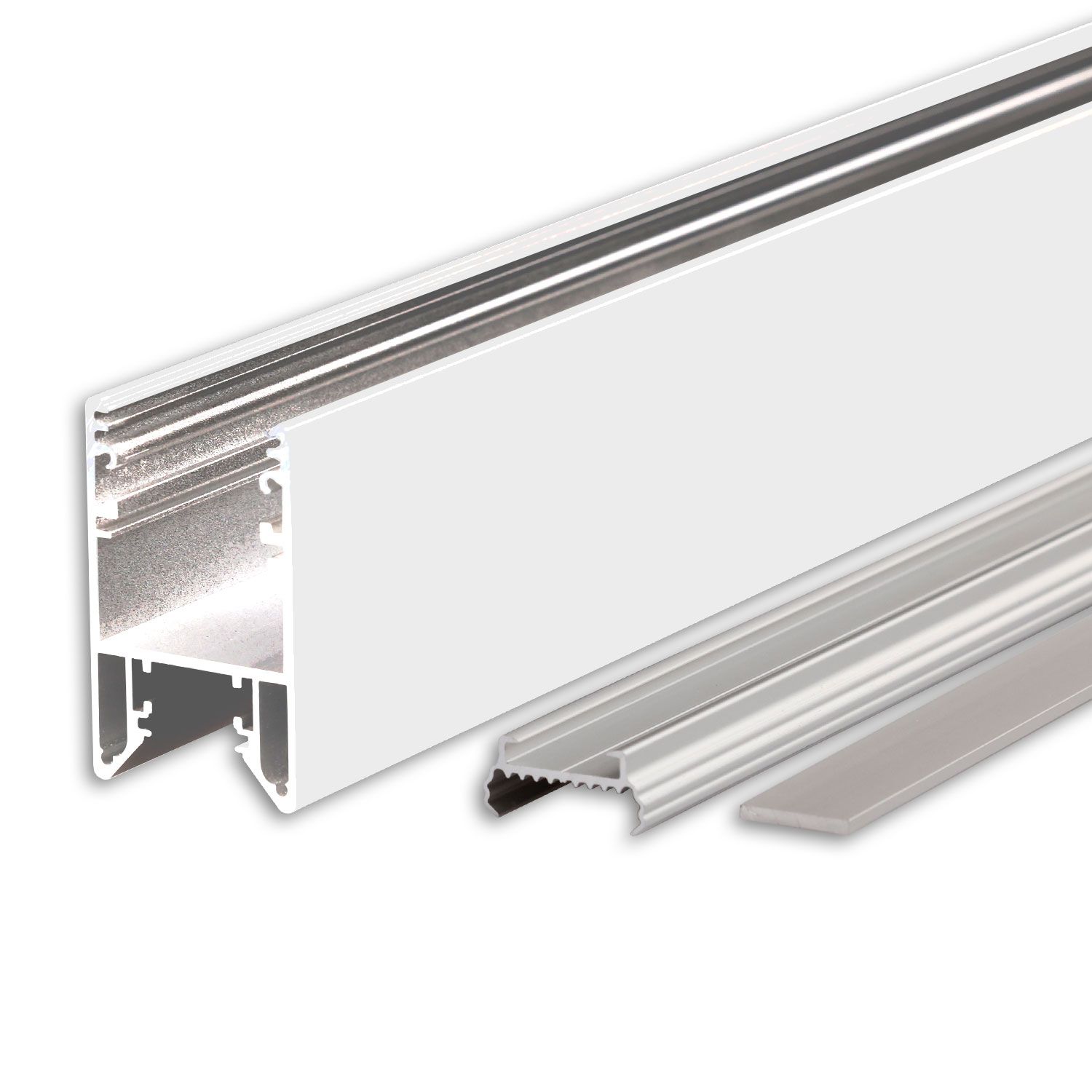 ISOLED LED Leuchtenprofil HALON Aluminium weiß RAL 9003 300cm, Kühlstreifen Klickbar - 2