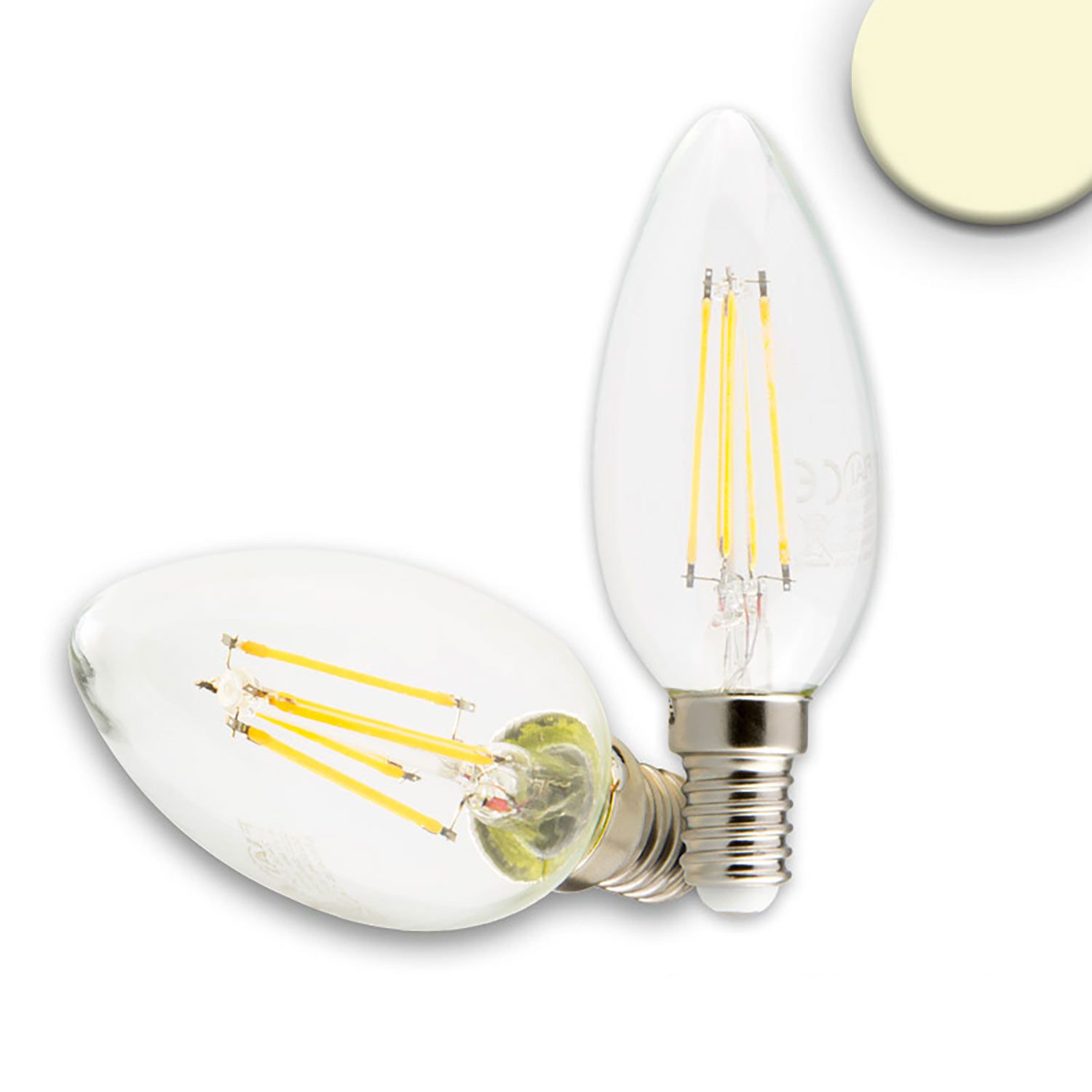 ISOLED E14 LED Kerze, 4W, klar, warmweiß, dimmbar ISOLED E14 LED Kerze, 4W, klar, warmweiß, dimmbar - 1