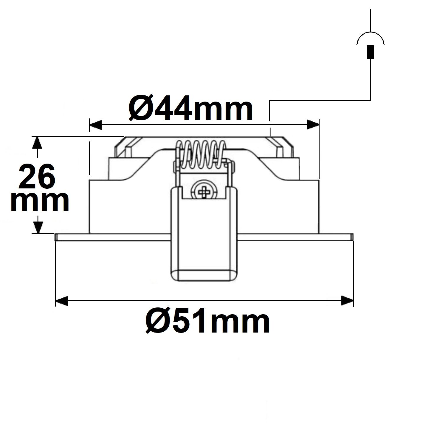 ISOLED LED Einbauleuchte MiniAMP schwarz, 3W, 12V DC, warmweiß, dimmbar, 100cm Kabel - 3