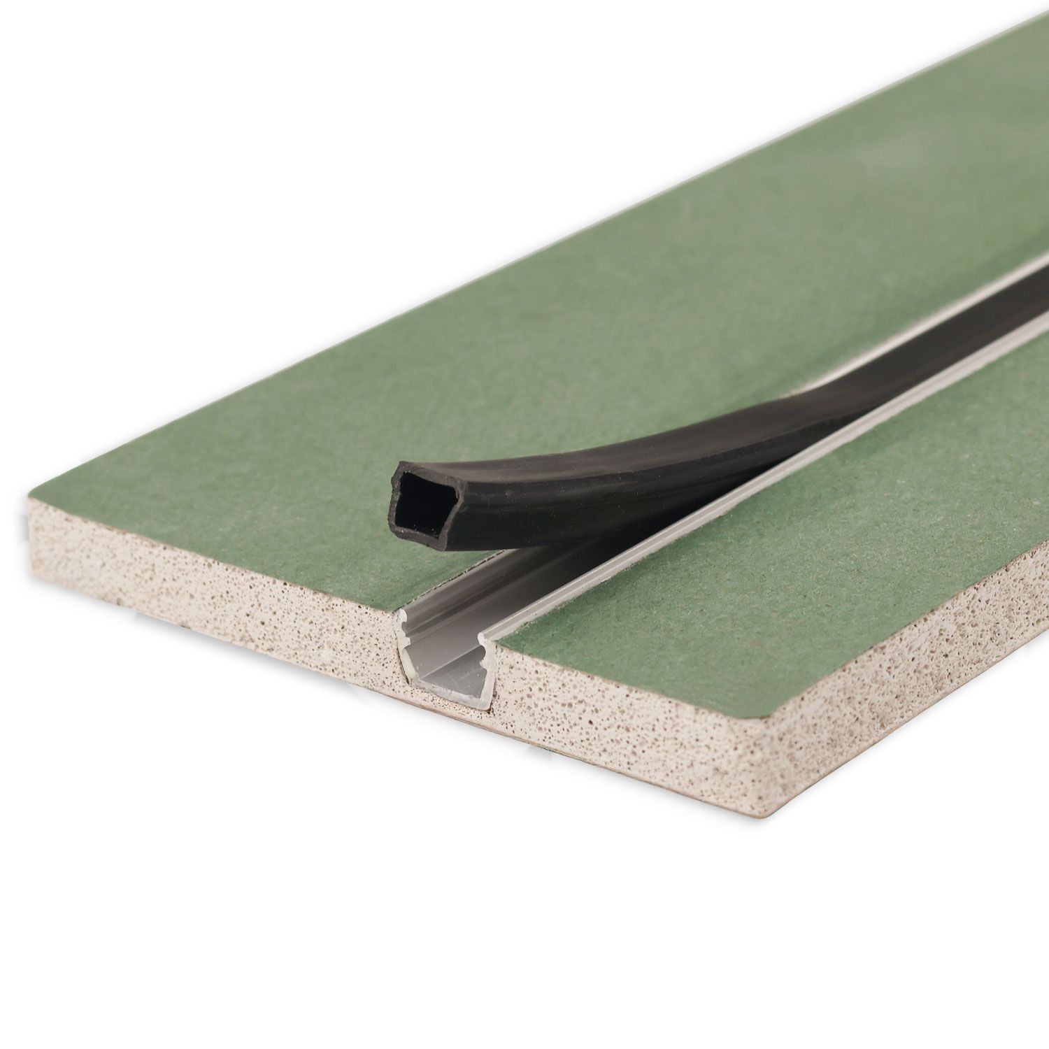 ISOLED Plaster 10 One Gipskarton-Feuchtraumplatte 12.5mm, mit Profileinsatz inkl. Schutzcover, 200cm - 2