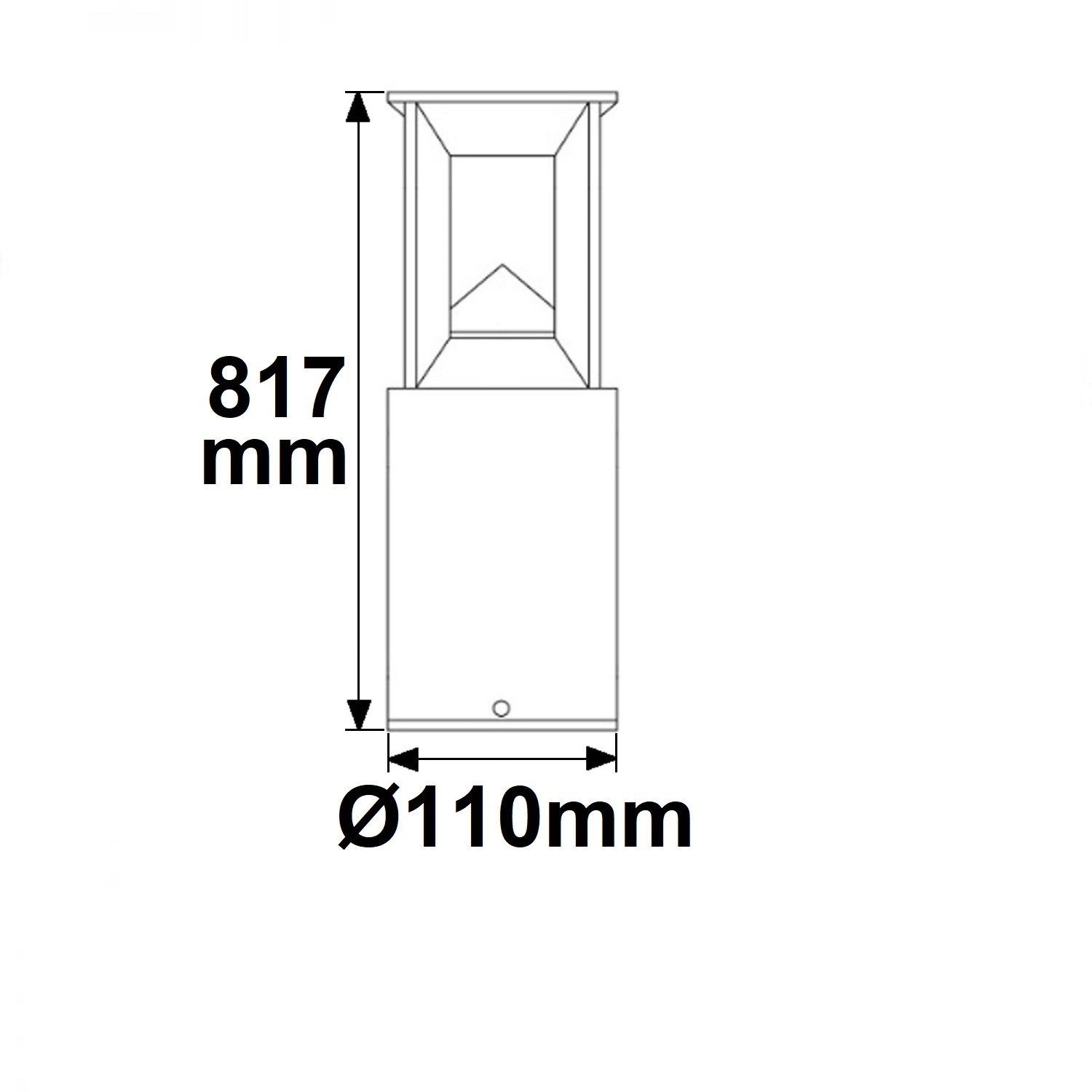 ISOLED LED Wegeleuchte Poller-4, 80cm, 9W, sandschwarz, warmweiß - 3
