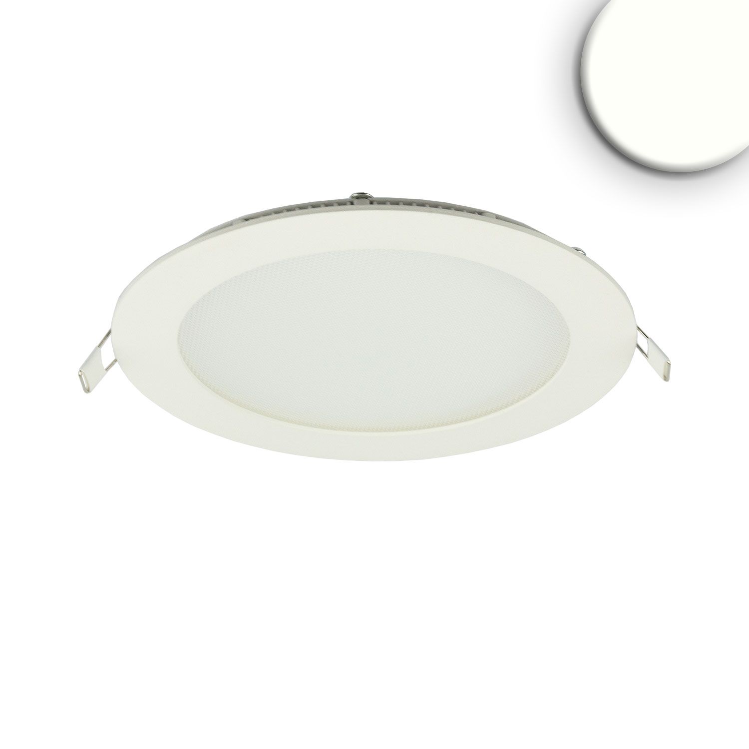 ISOLED LED Downlight, 12W, rund, ultraflach, blendungsreduziert, weiß, neutralweiß, dimmbar CRI90 - 1