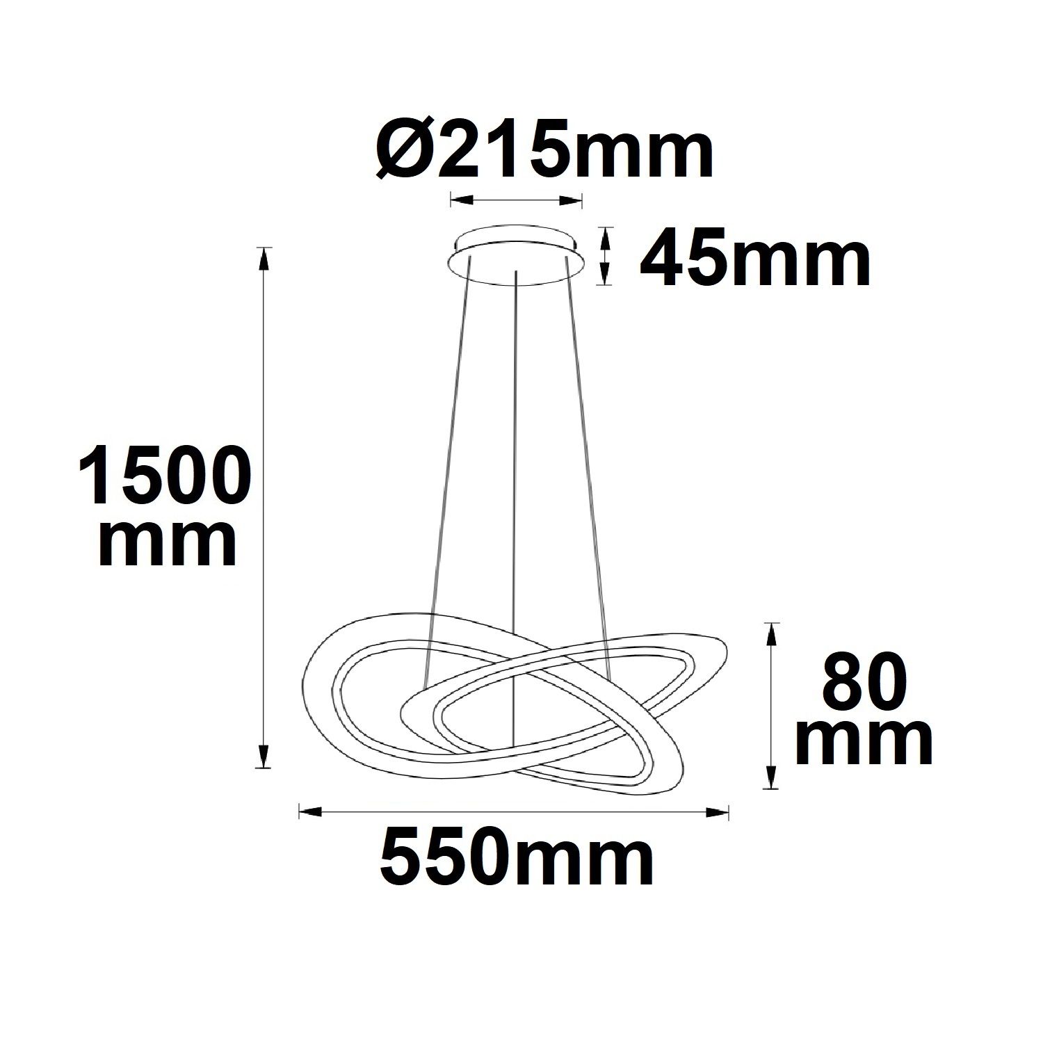 ISOLED LED Hängeleuchte Design 600, schwarz, 40W, rund, 3000K, dimmbar - 3