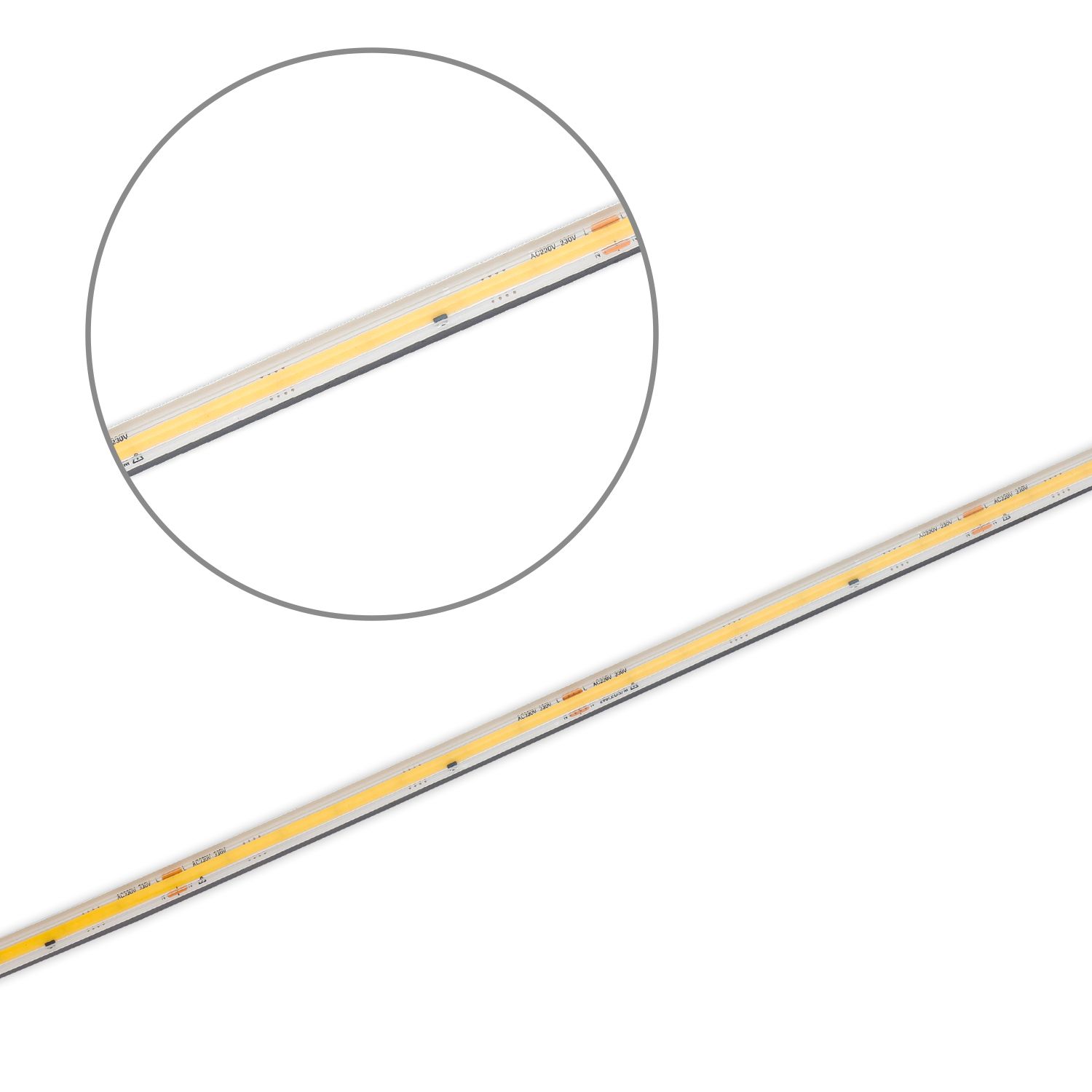 ISOLED LED Flexband 230V COB, 12W/m, 15m Rolle auf Kabeltrommel, 3000K, CRI80, IP67, male/female Anschluss - 2