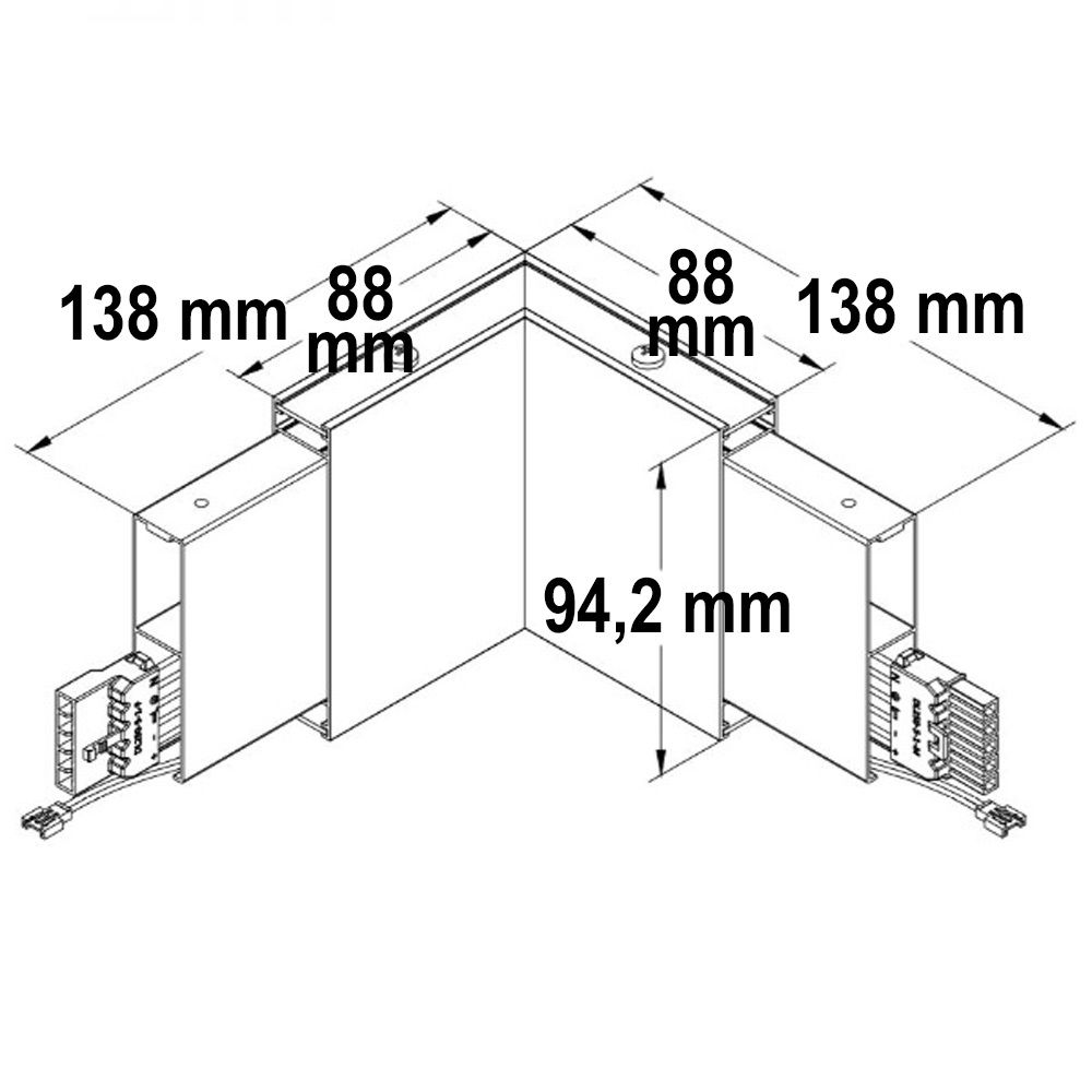 ISOLED Eckverbinder 90° prismatisch für Hängeleuchte Linear Up&Down, 3W, weiß, neutralweiß - 3