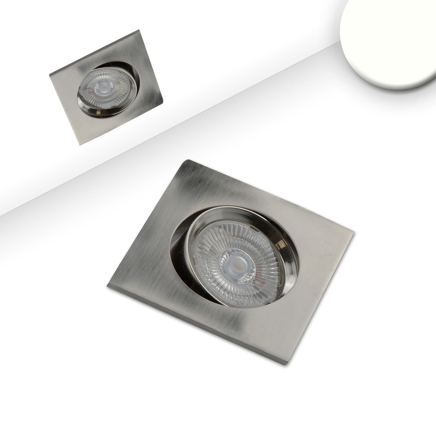 ISOLED LED Einbauleuchte Slim68 Alu gebürstet, eckig, 9W, neutralweiß, dimmbar - 1
