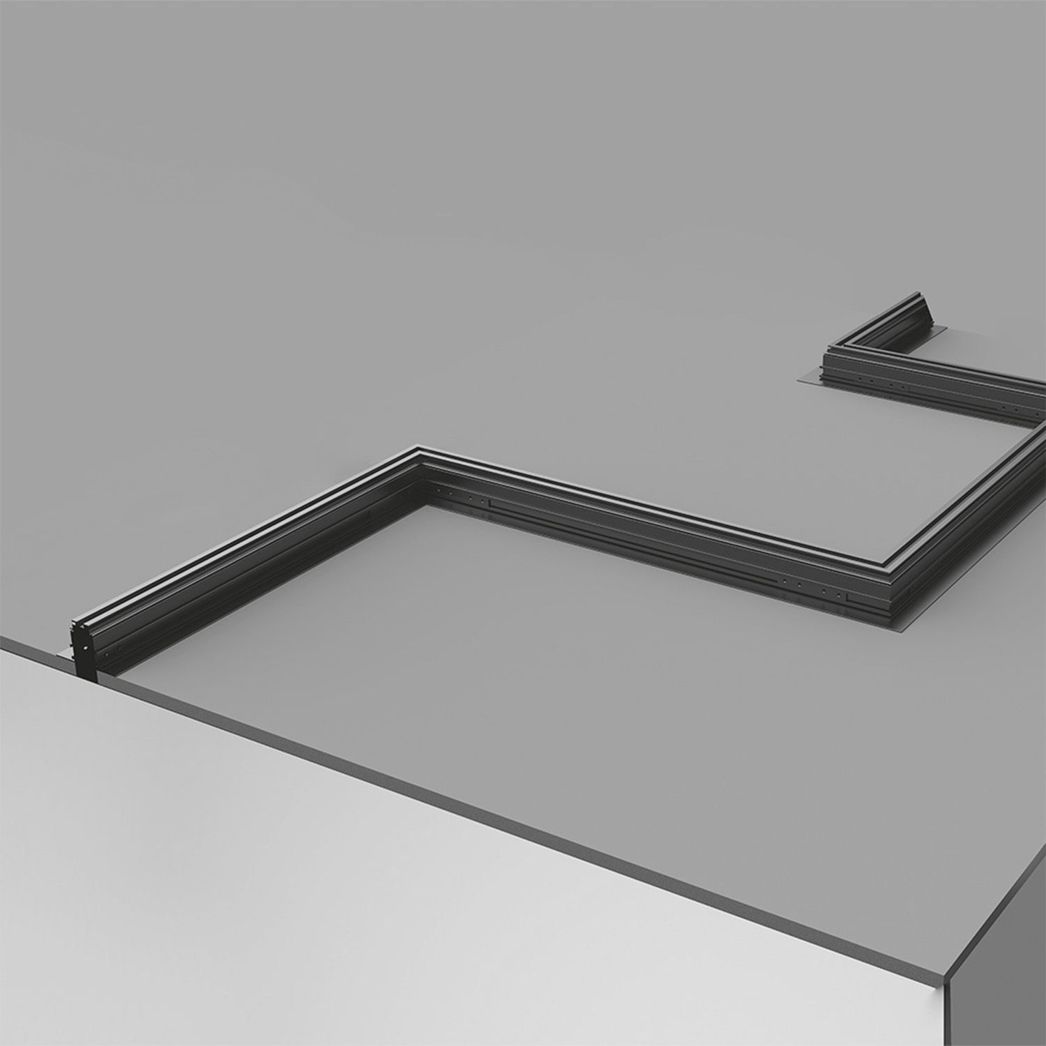 ISOLED Track48 Trockenbauschiene, schwarz, 200cm, 4-polig, inkl. Endkappen und Schutzcover - 5