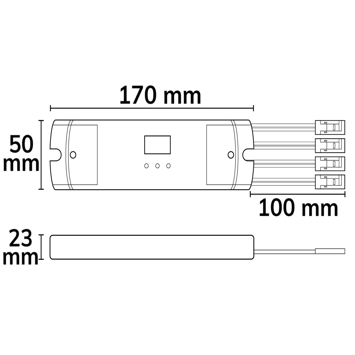 ISOLED LED Funk Mesh 4 Zonen PWM Dimmer, MiniAMP, 1-4 Kanal, 12-48V DC, 4x5A - 3