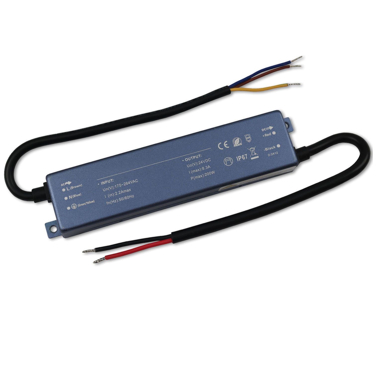 ISOLED LED Trafo 24V/DC, 200W, IP67, ultraflach ISOLED LED Trafo 24V/DC, 200W, IP67, ultraflach - 1