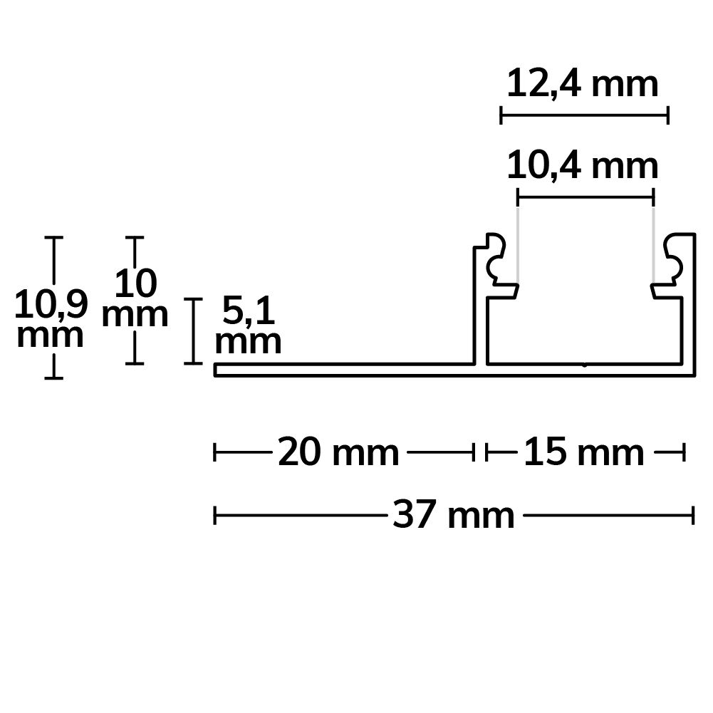 ISOLED LED Fliesenprofil Abschluss, 200cm - 3