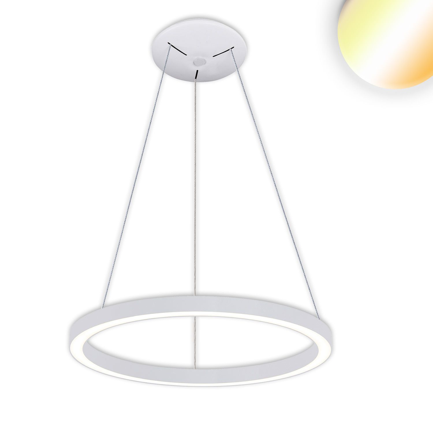ISOLED LED Hängeleuchte Circle 580 weiß, 48W, rund, ColorSwitch 3000|3500|4000K, dimmbar - 1