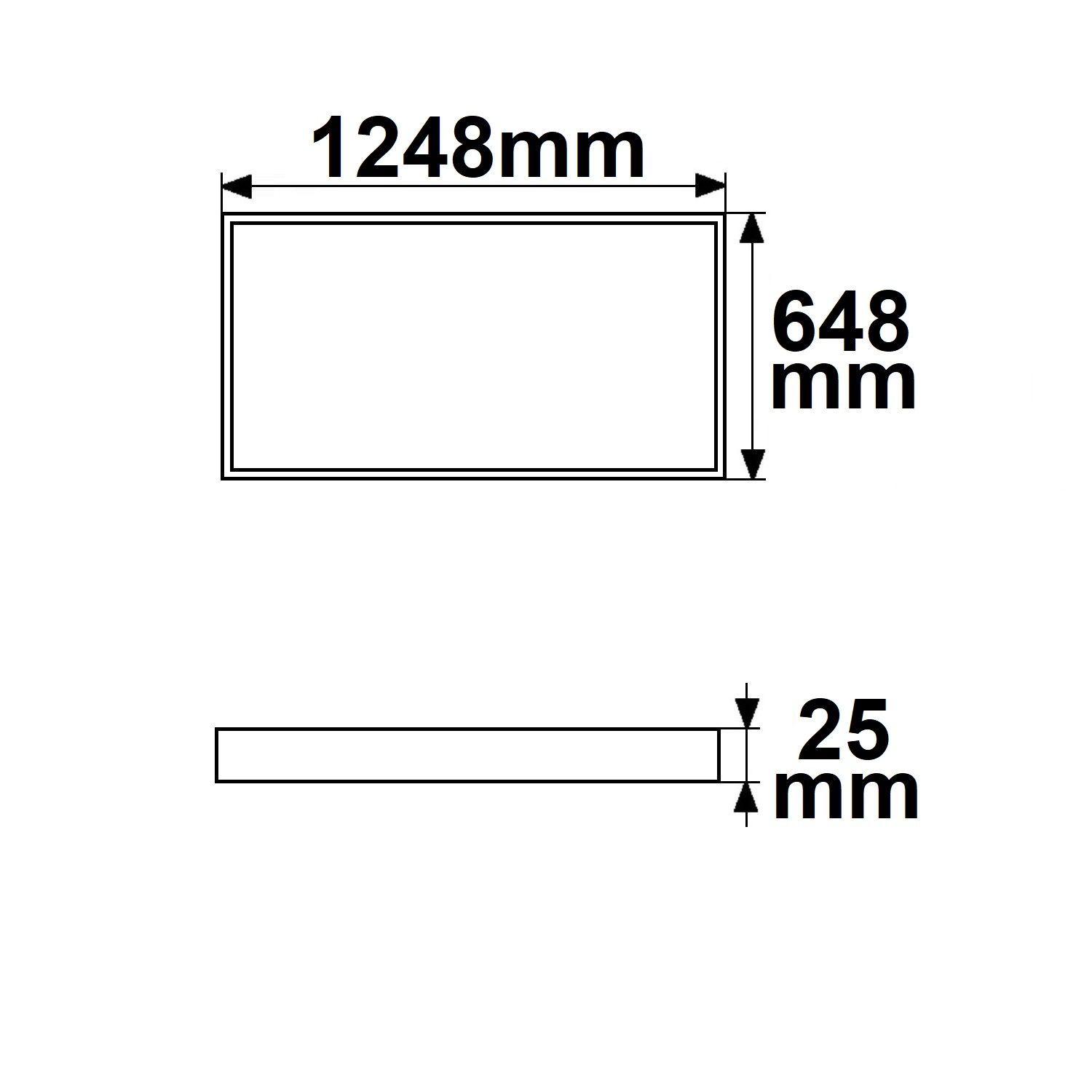 ISOLED LED Leuchtrahmen H25, Innenformat 592x1192mm, 74W, weißdynamisch, CRI92 - 2