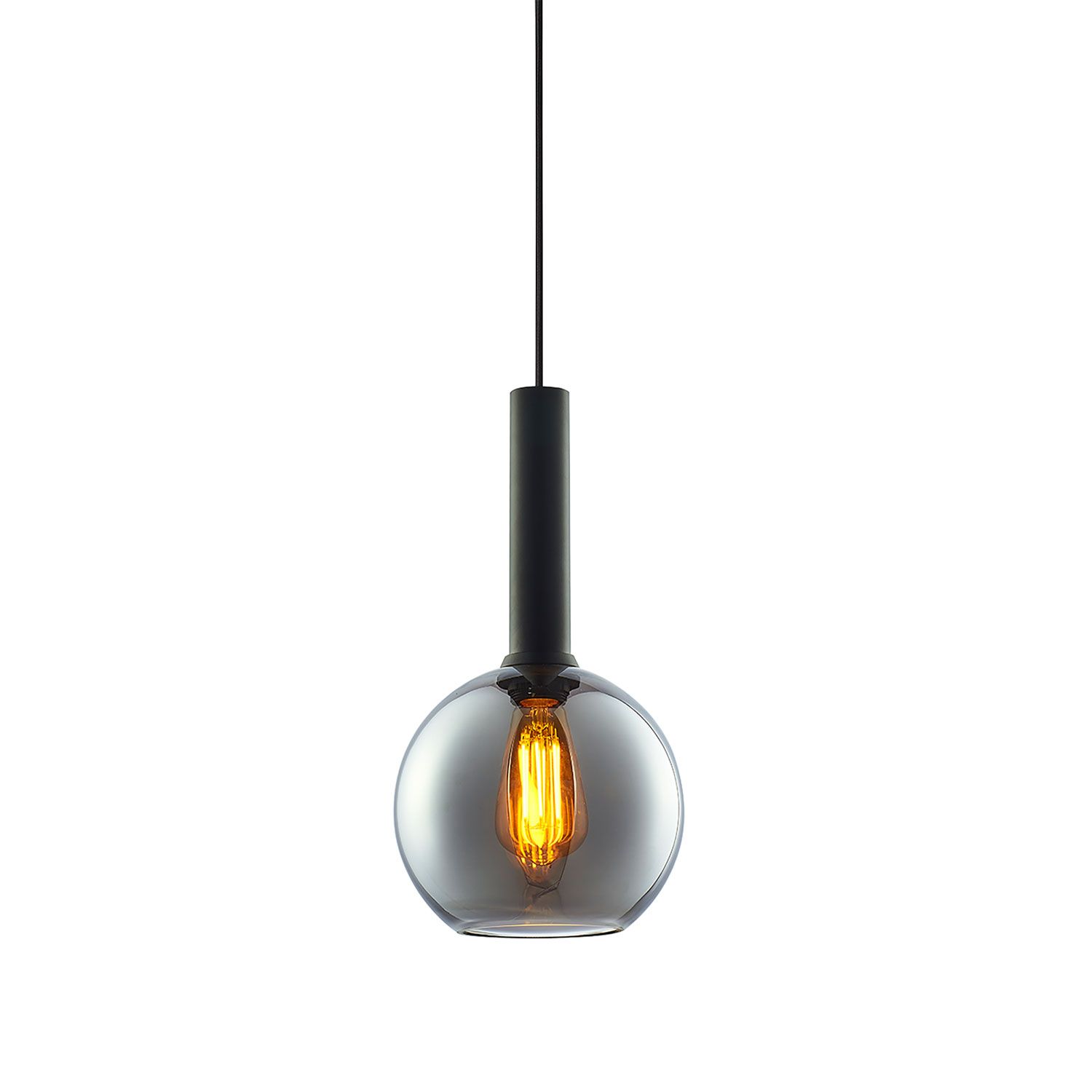 ISOLED Pendelleuchte, black round Glas, E27, 20cm, 50-300cm, exkl. Leuchtmittel, exkl. Baldachin ISOLED Pendelleuchte, black round Glas, E27, 20cm, 50-300cm, exkl. Leuchtmittel, exkl. Baldachin - 1