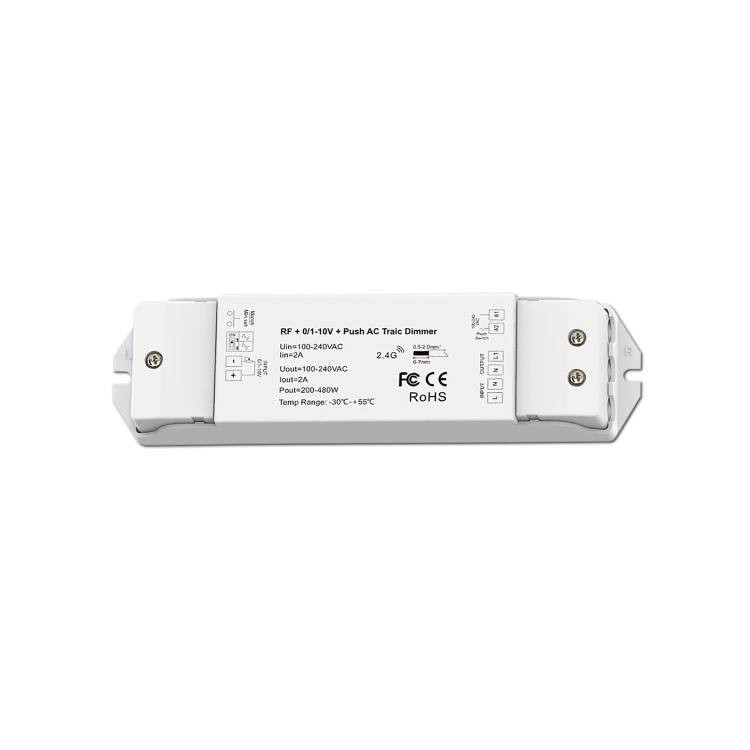 ISOLED Sys-Pro Funk/Push/1-10V Input, Triac-Dimmer, 230V, 480VA, Phasenan-/Abschnitt wählbar - 1