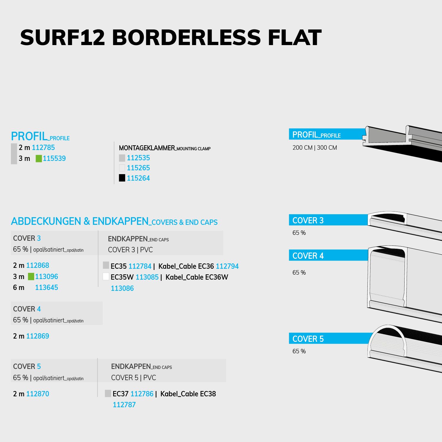 ISOLED LED Aufbauprofil SURF12 BORDERLESS FLAT Aluminium eloxiert, 300cm - 4