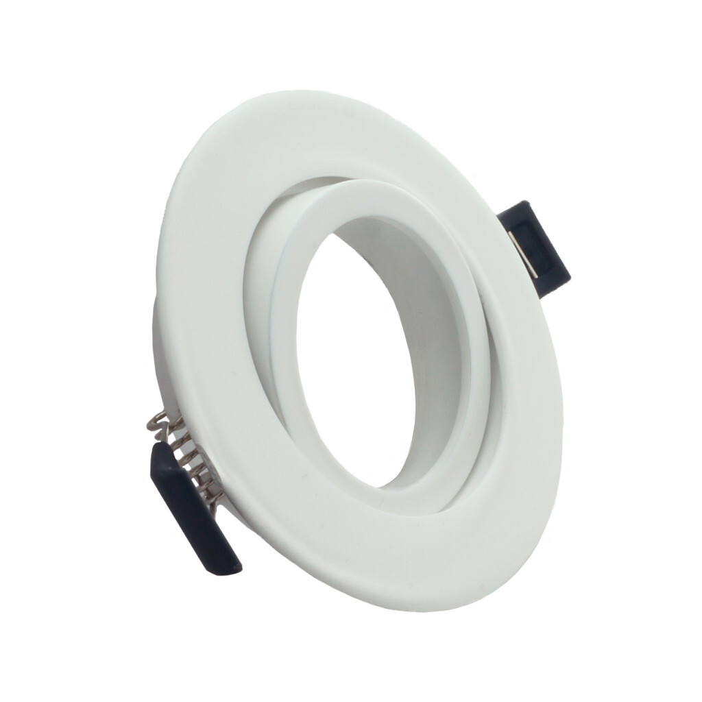 Emilum Recessed Spotlight Frame, white, tiltable, 85mm - Produktbild 1