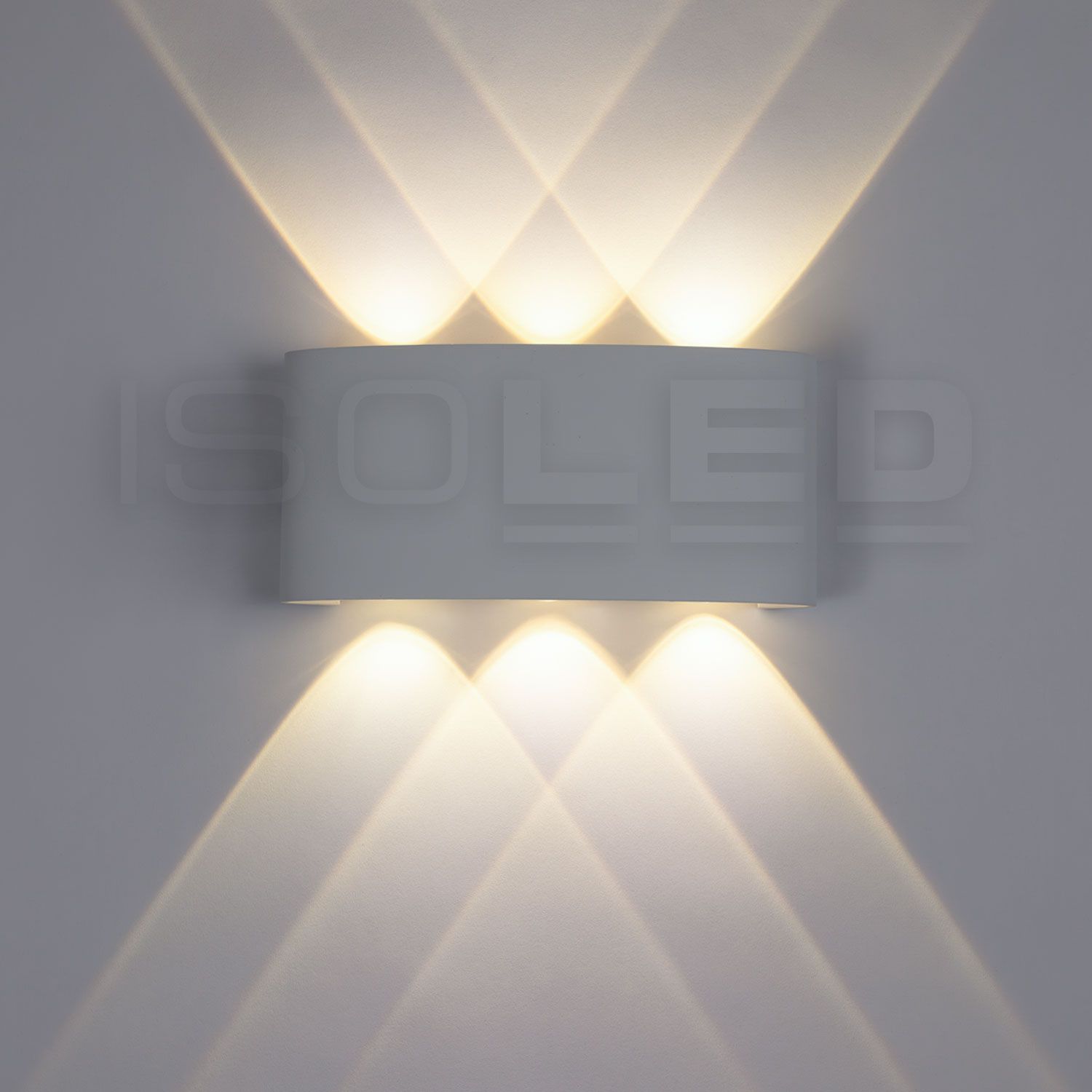 ISOLED LED Wandleuchte Up&Down 6*1W CREE, IP54, sandweiß, warmweiß - 4