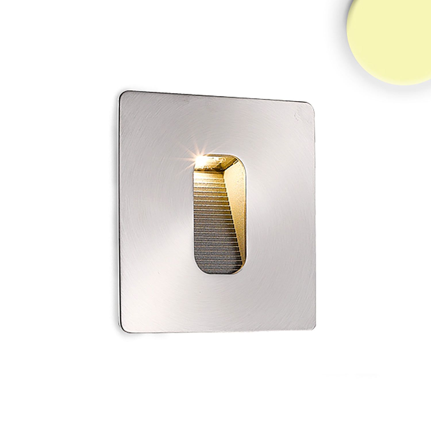 ISOLED LED Wandeinbauleuchte eckig, IP65, 1x3W CREE, warmweiß, inkl. Einputzdose - 1